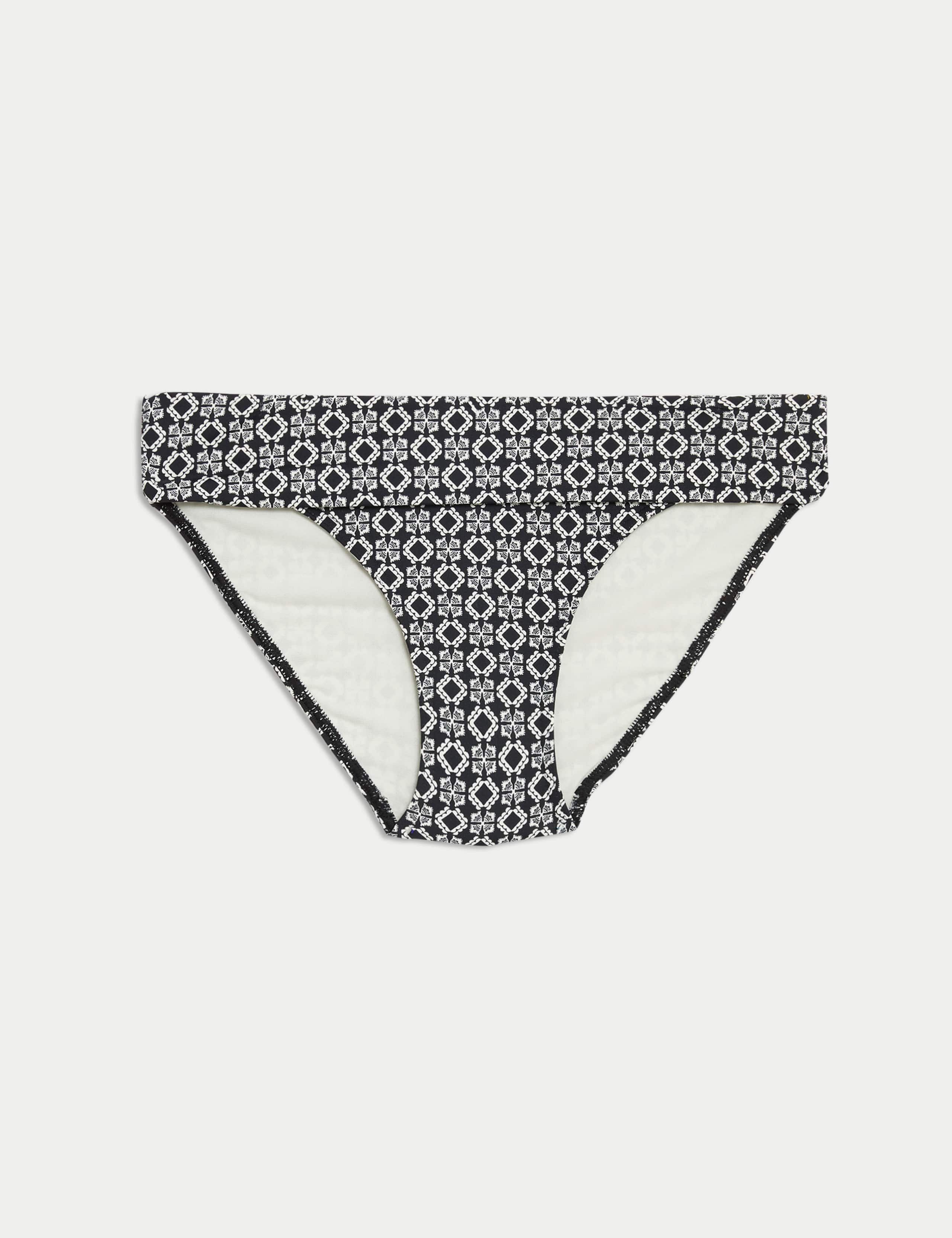Printed Roll Top Bikini Bottoms 1 of 1