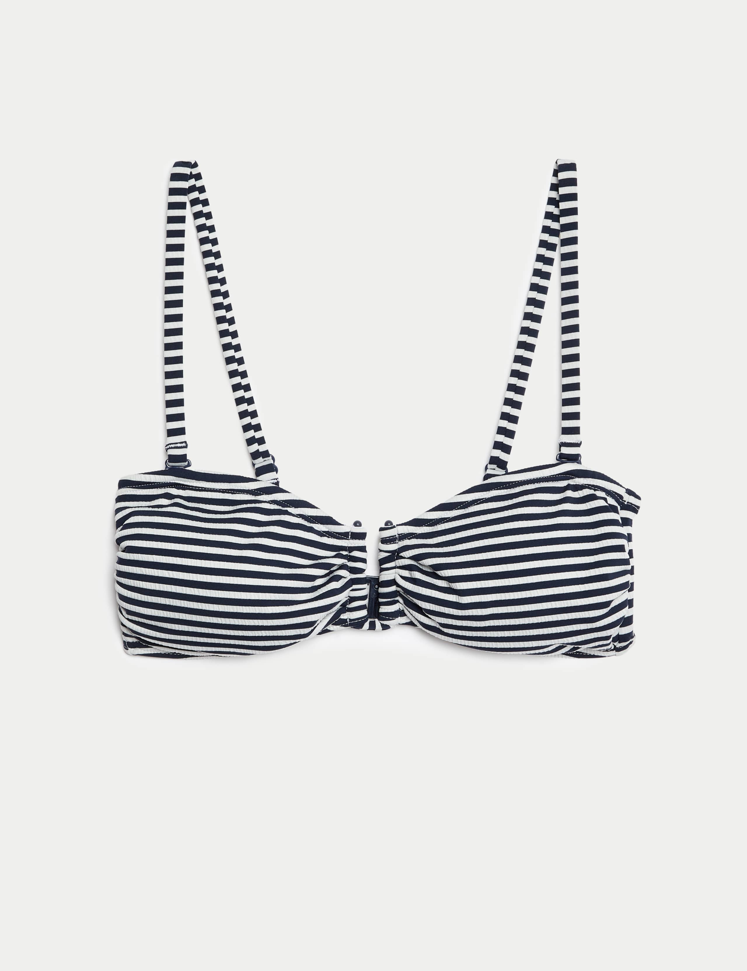 Striped Padded U-Wire Bandeau Bikini Top 2 of 7