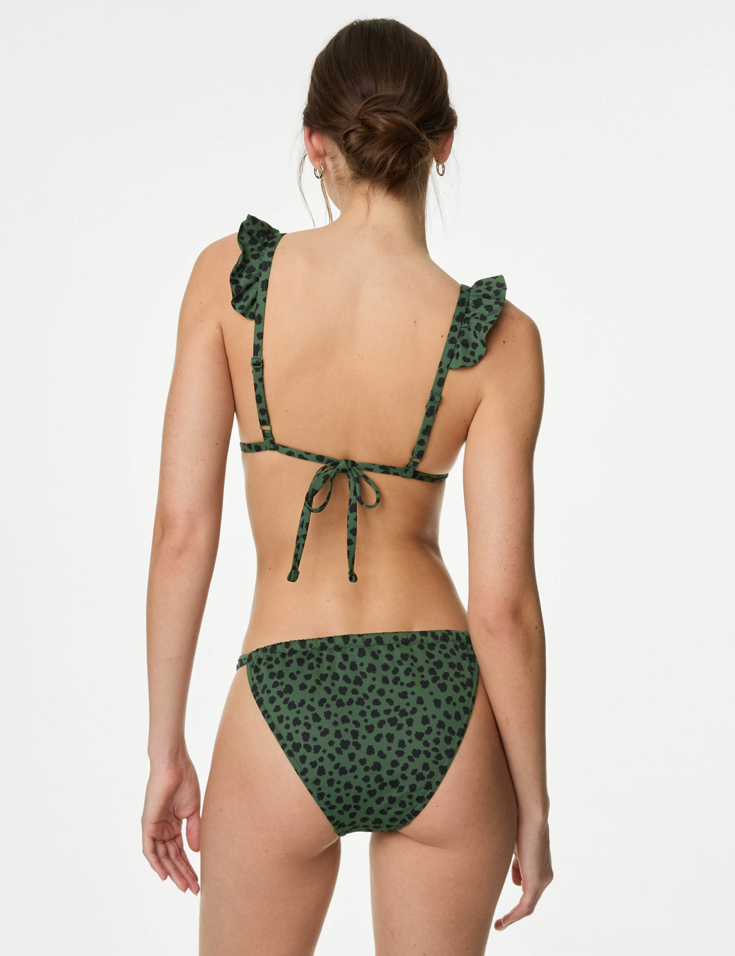 Printed Ruffle Plunge Bikini Top 5 of 5