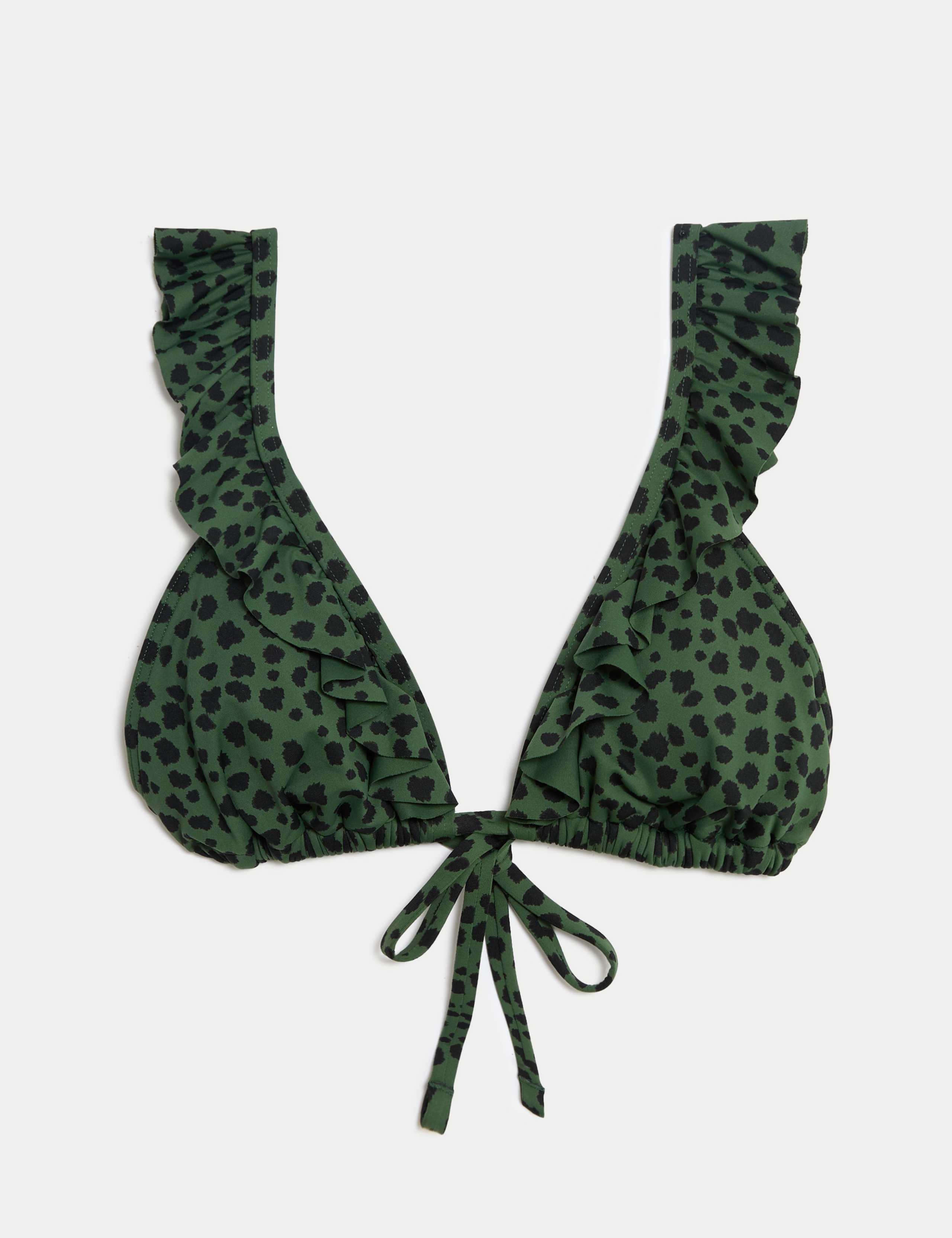 Printed Ruffle Plunge Bikini Top 2 of 5