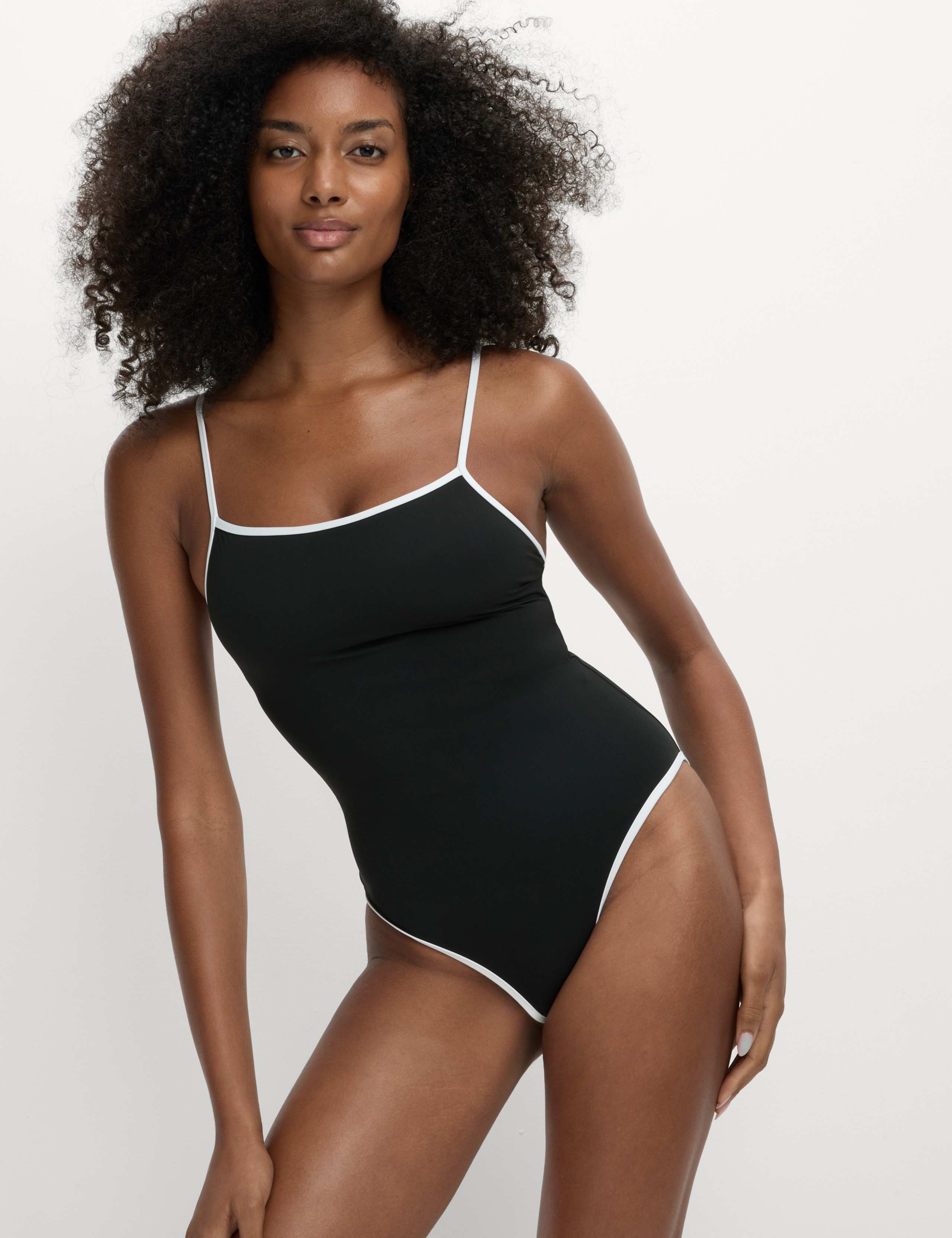 Contrast Trim Square Neck Swimsuit 3 of 5