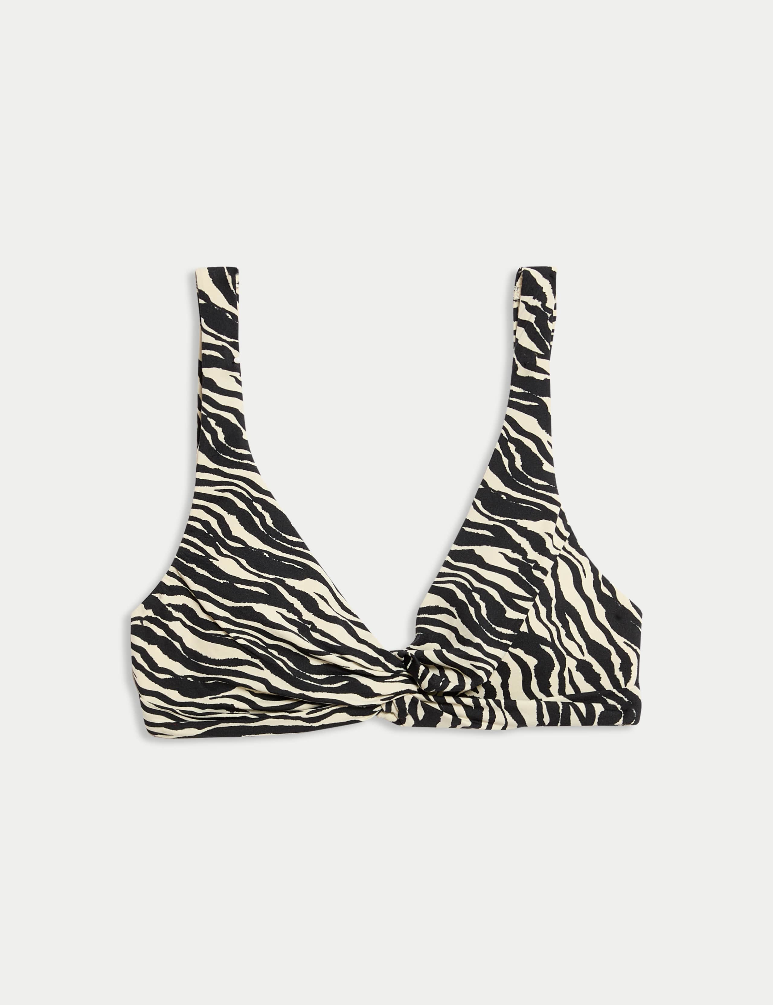 Printed Twist Front Plunge Bikini Top 2 of 5