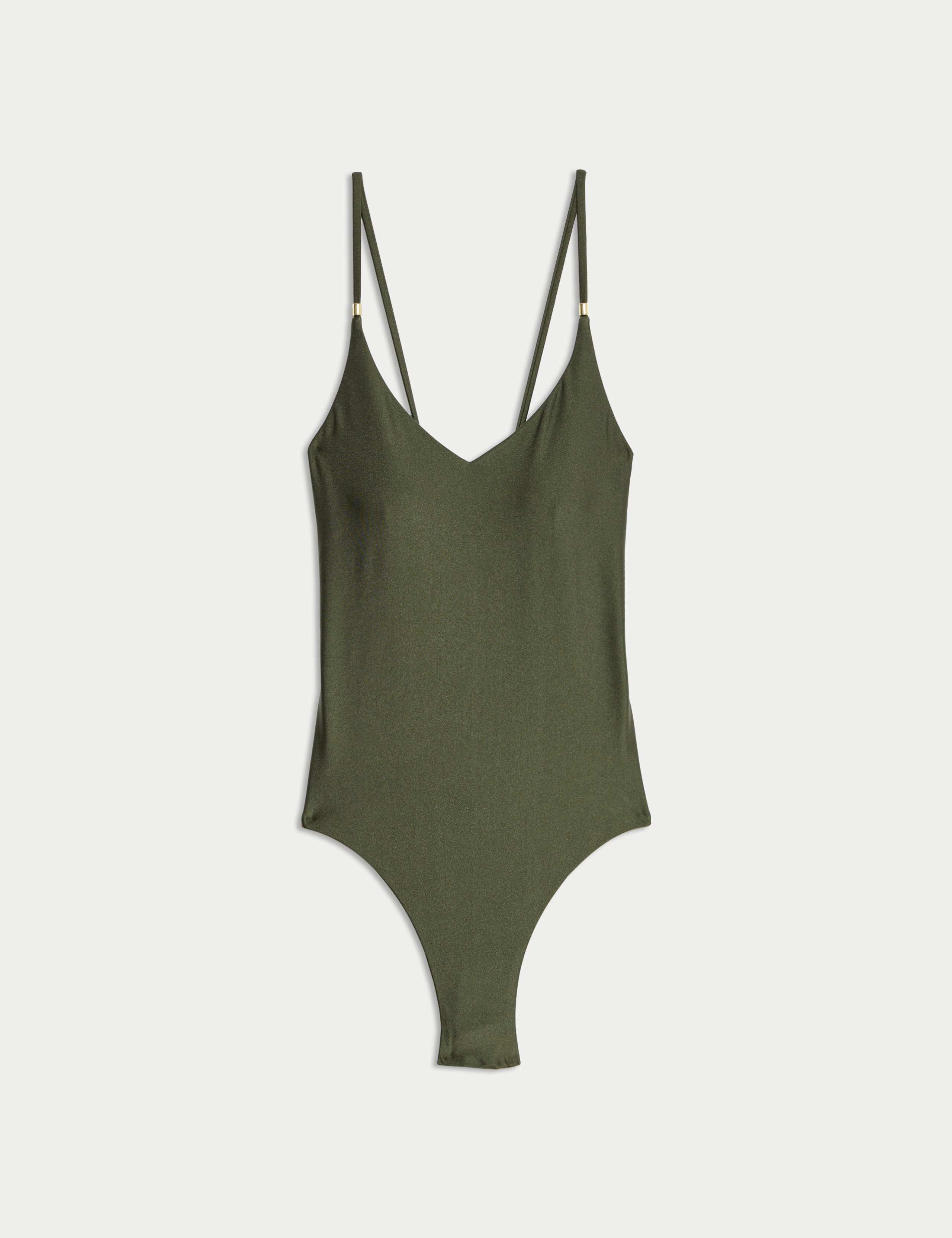 Trim Detail Plunge V-Neck Swimsuit 2 of 6