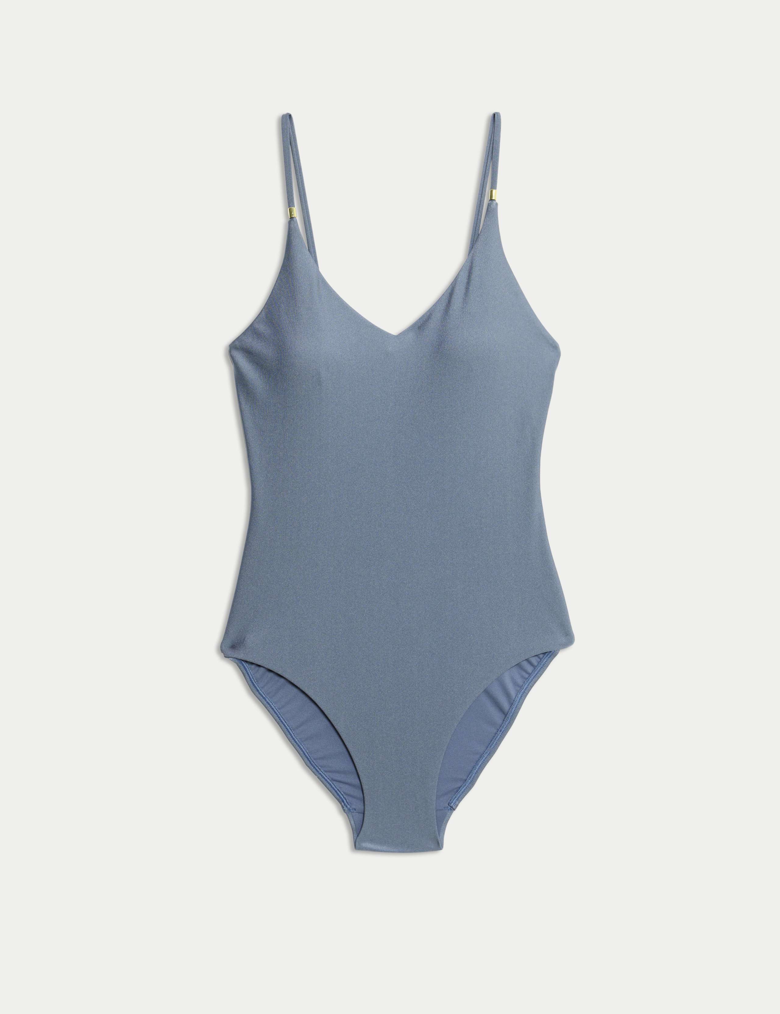Trim Detail Plunge V-Neck Swimsuit 2 of 3