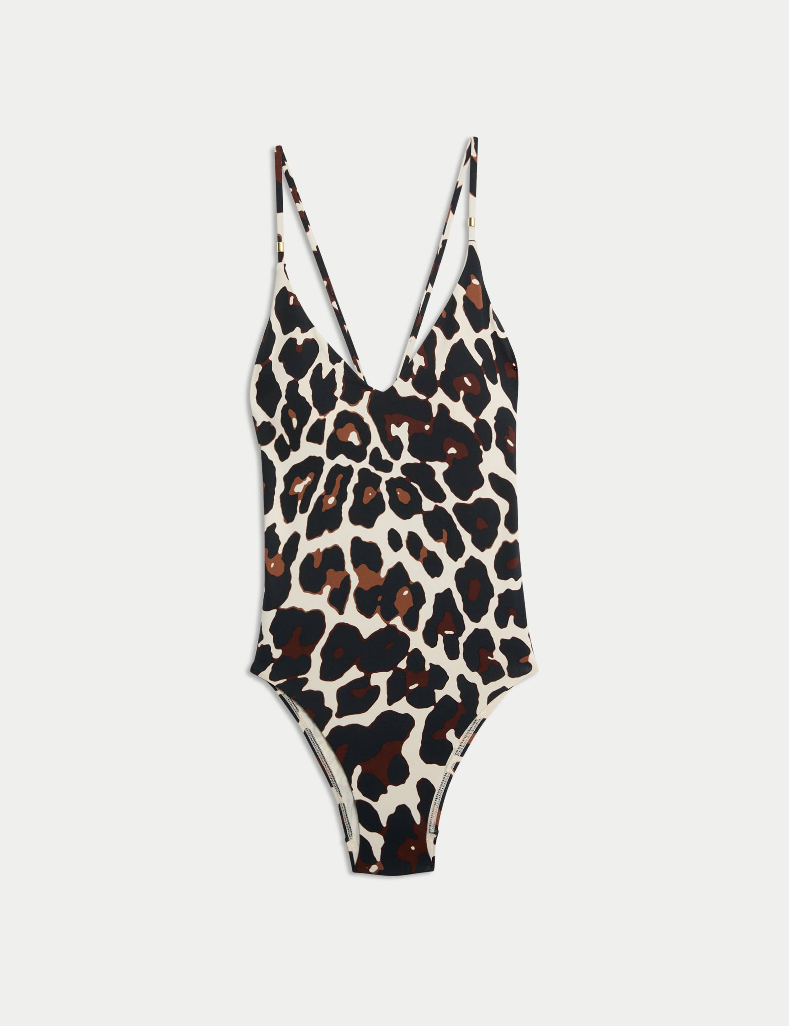 Printed Trim Detail V-Neck Plunge Swimsuit 2 of 5