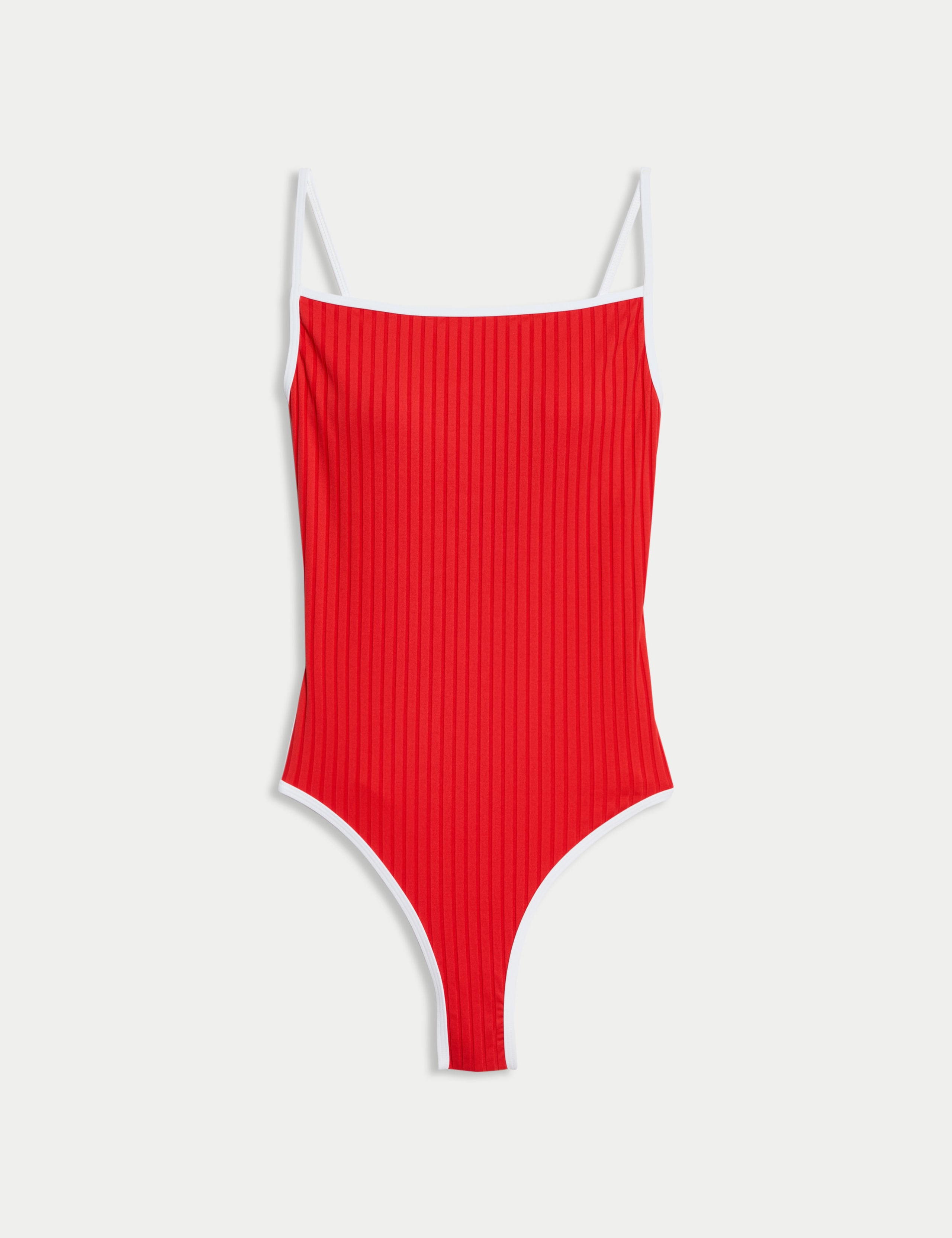 Ribbed Tipped Detail Square Neck Swimsuit 2 of 5