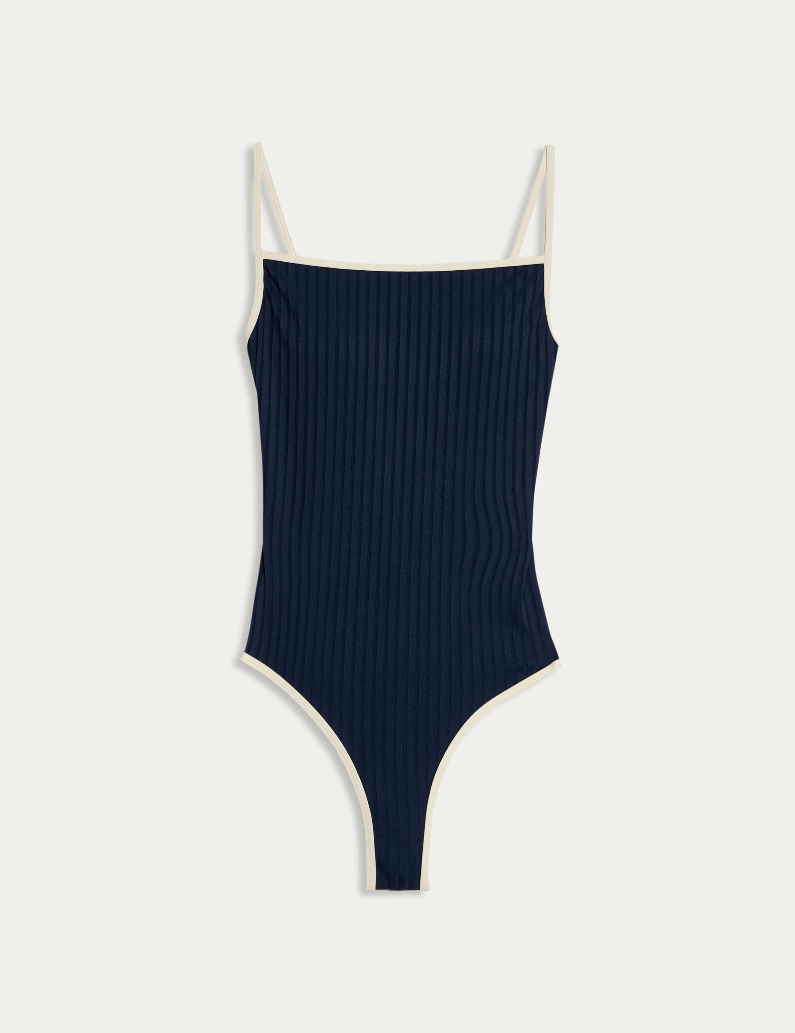 Ribbed Tipped Detail Square Neck Swimsuit 2 of 6