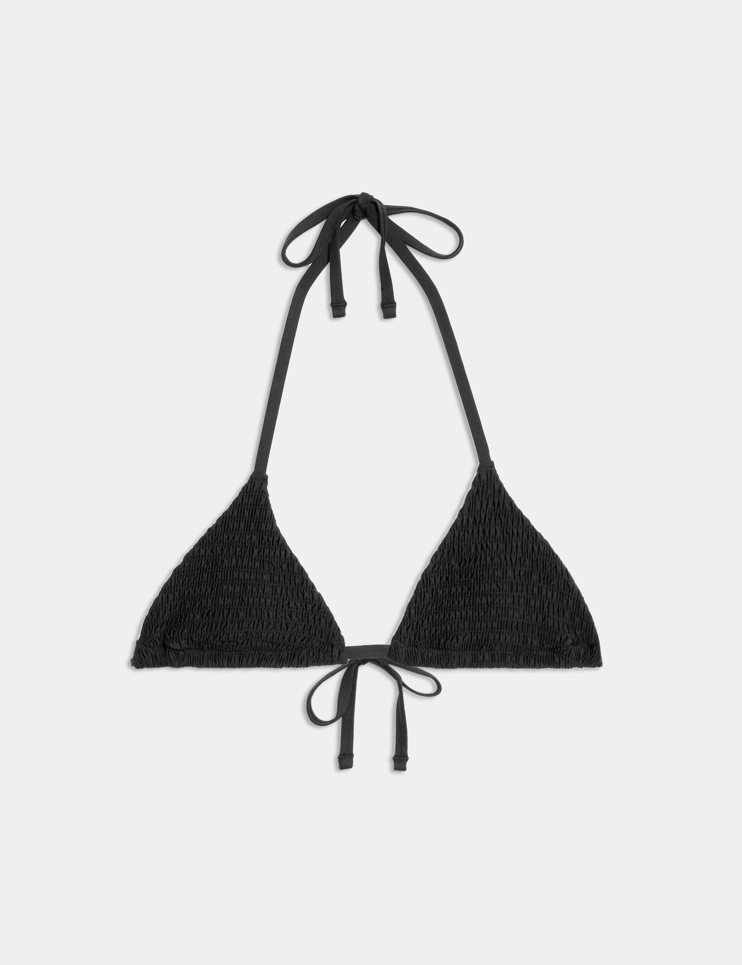 Shirred Halterneck Triangle Bikini Top 2 of 5