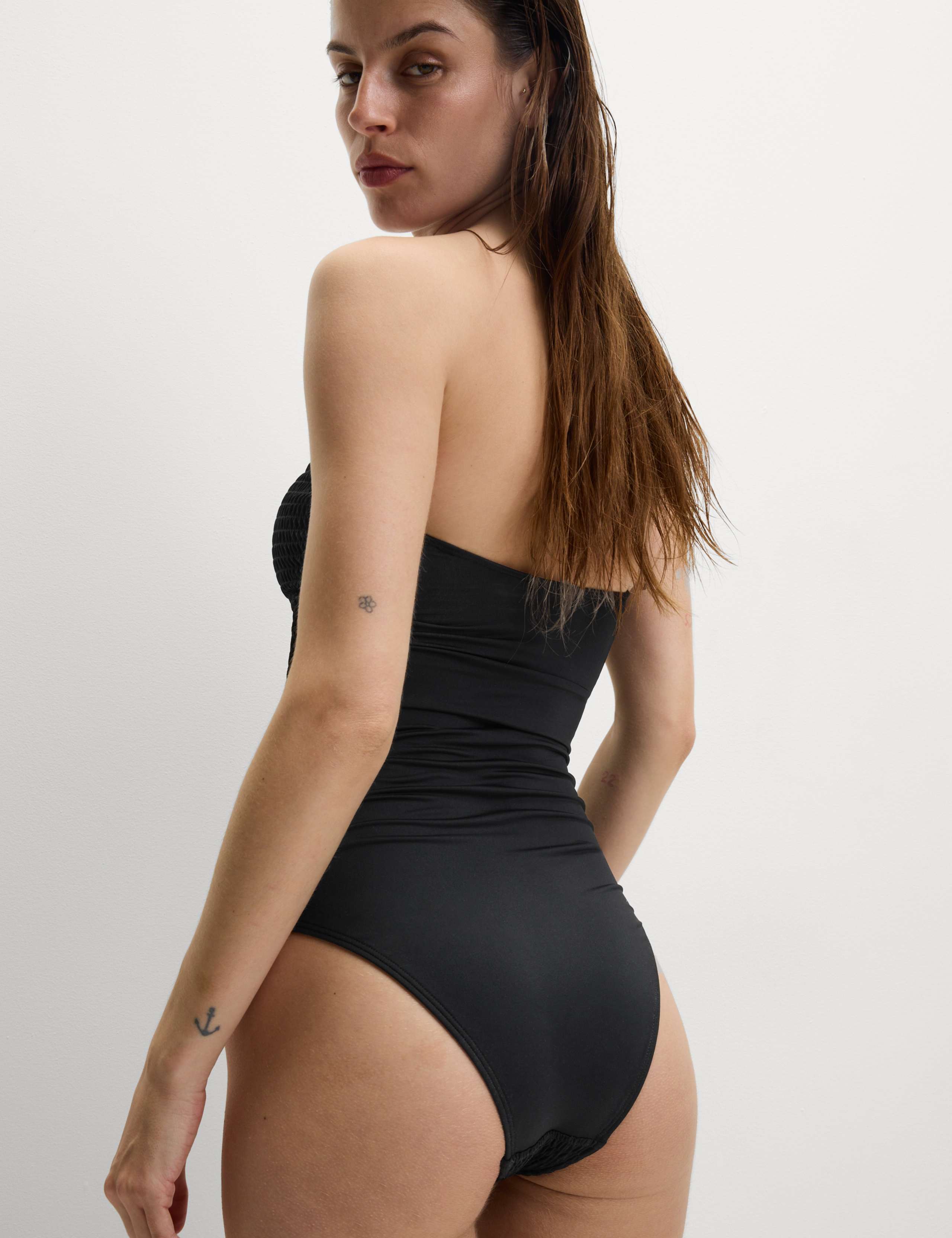 Shirred Padded Square Neck Bandeau Swimsuit 6 of 6