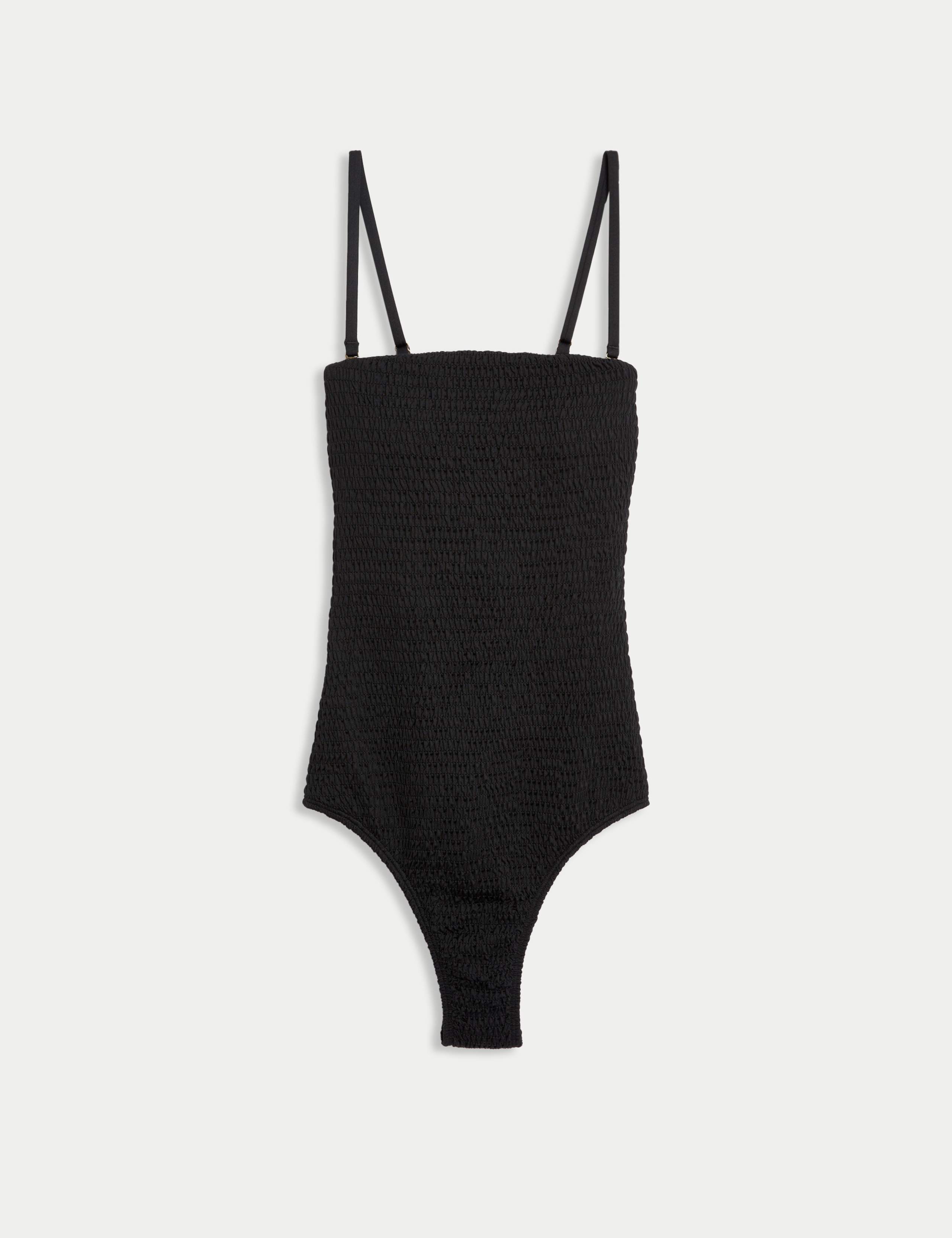 Shirred Padded Square Neck Bandeau Swimsuit 2 of 6