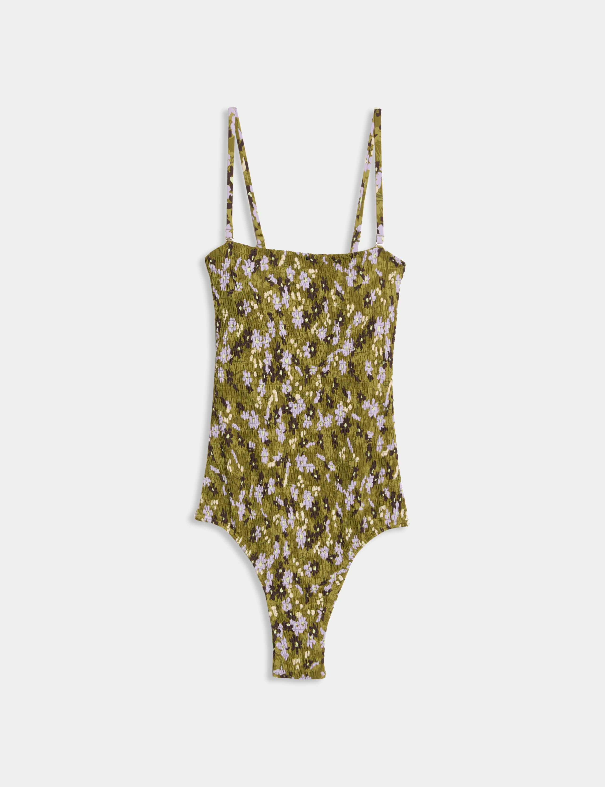Floral Shirred Bandeau Swimsuit 2 of 7