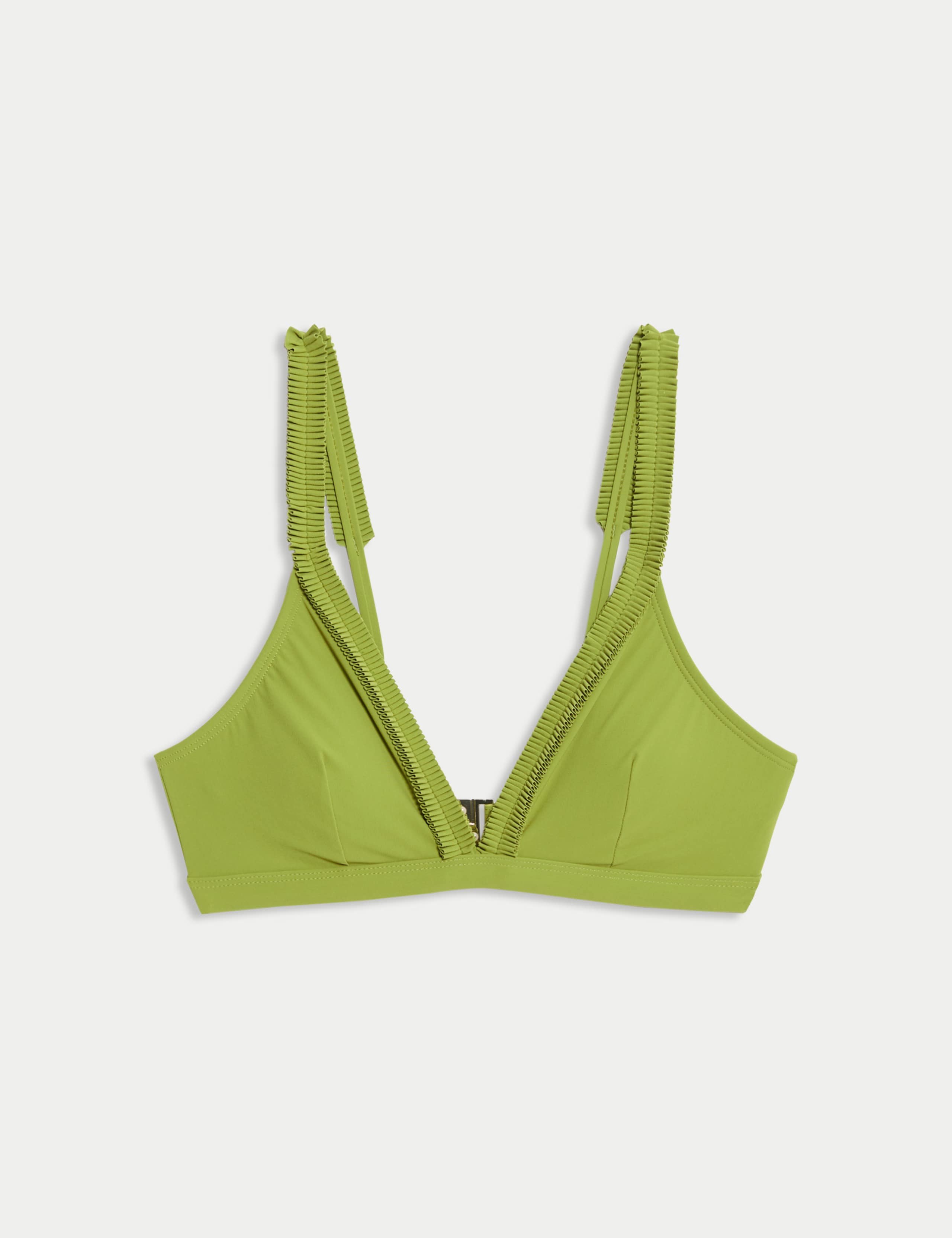 Pleated Detail Plunge Bikini Top 2 of 5