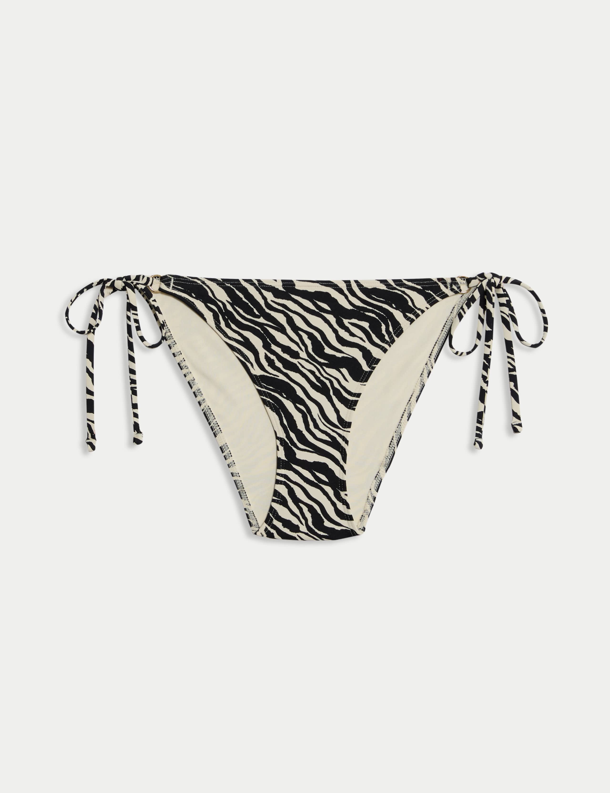 Animal Print Tie Side Bikini Bottoms 2 of 6