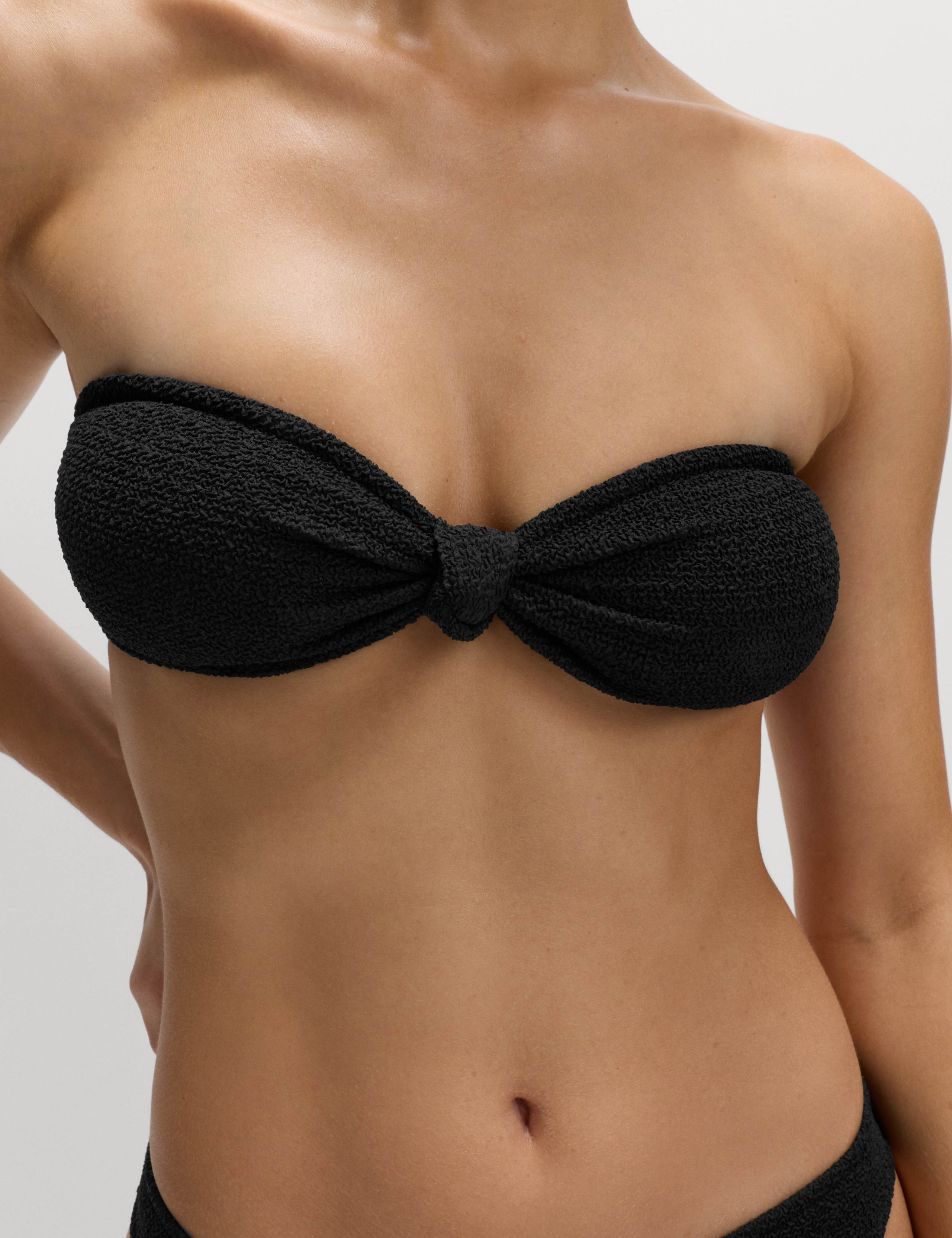 Textured Knot Front Bandeau Bikini Top 4 of 5