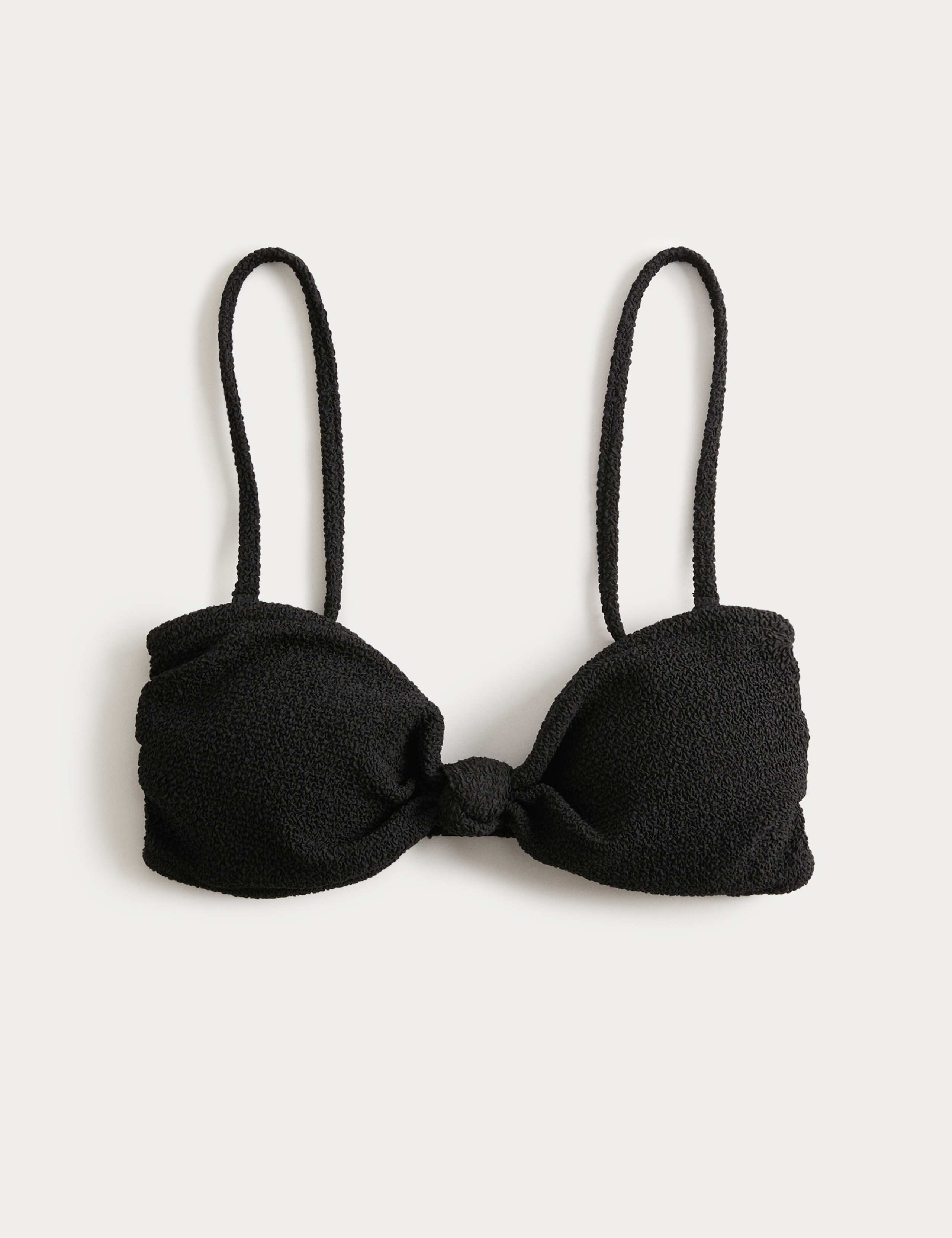 Textured Knot Front Bandeau Bikini Top 2 of 5