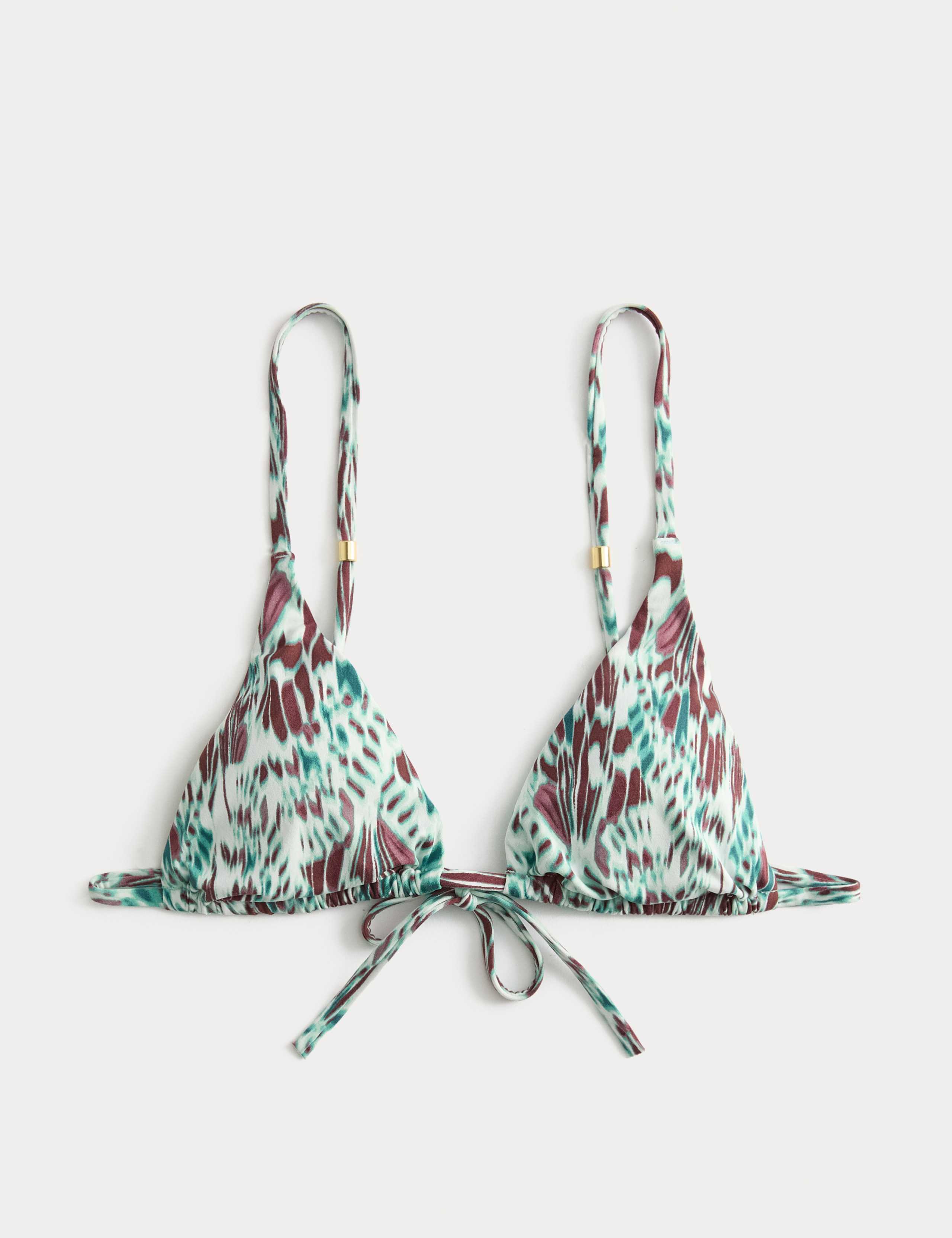 Printed Trim Detail Triangle Bikini Top 2 of 5