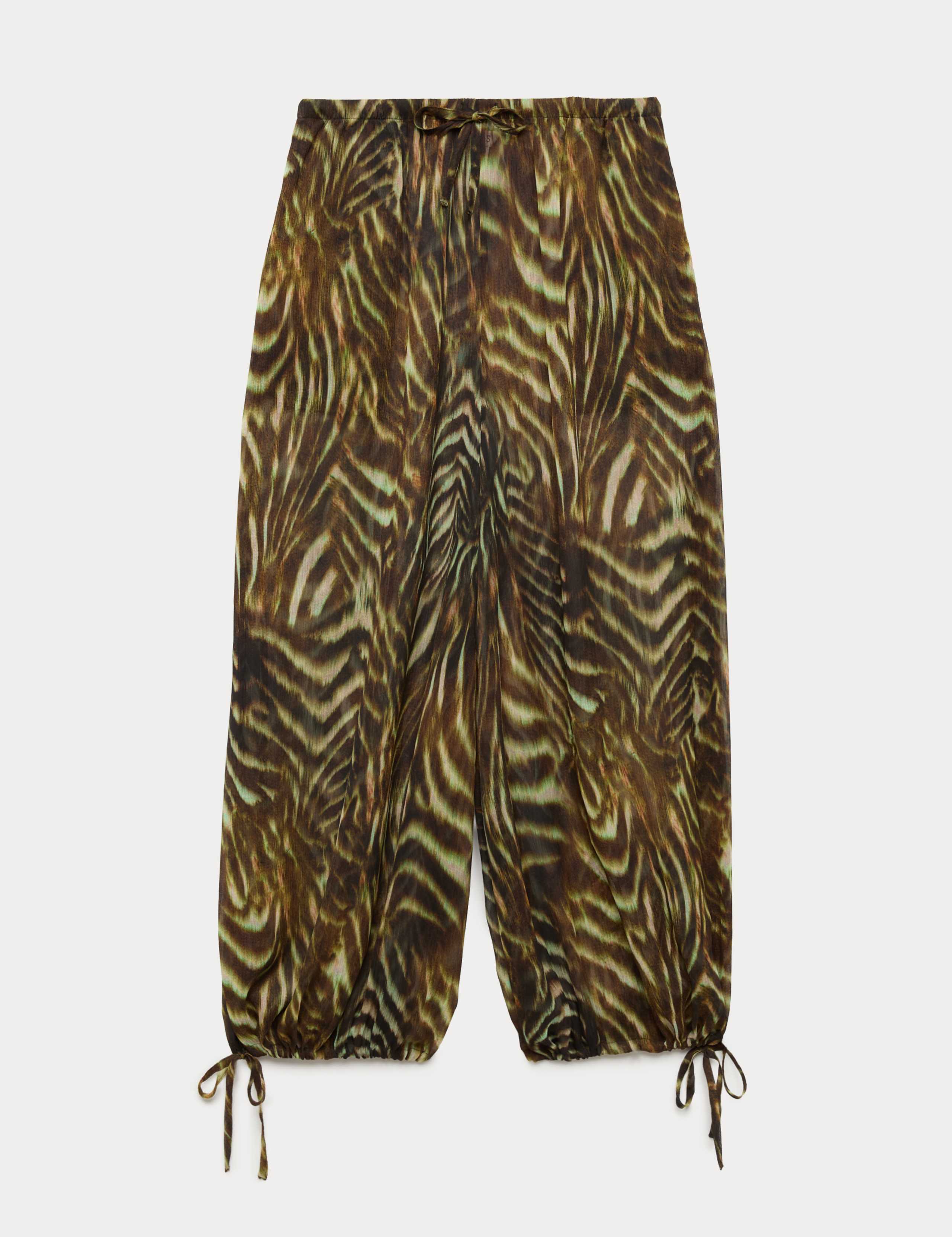 Printed Bubble Hem Beach Trousers 2 of 7