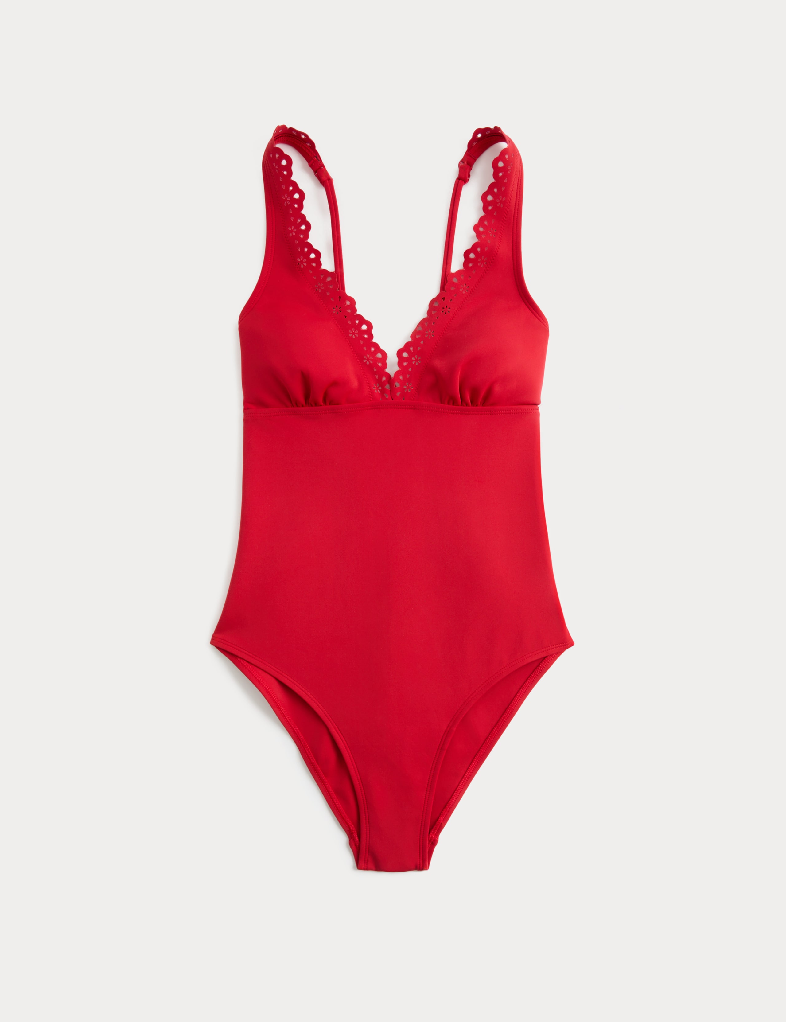 Sculpt Broderie Trim Plunge Swimsuit 2 of 4