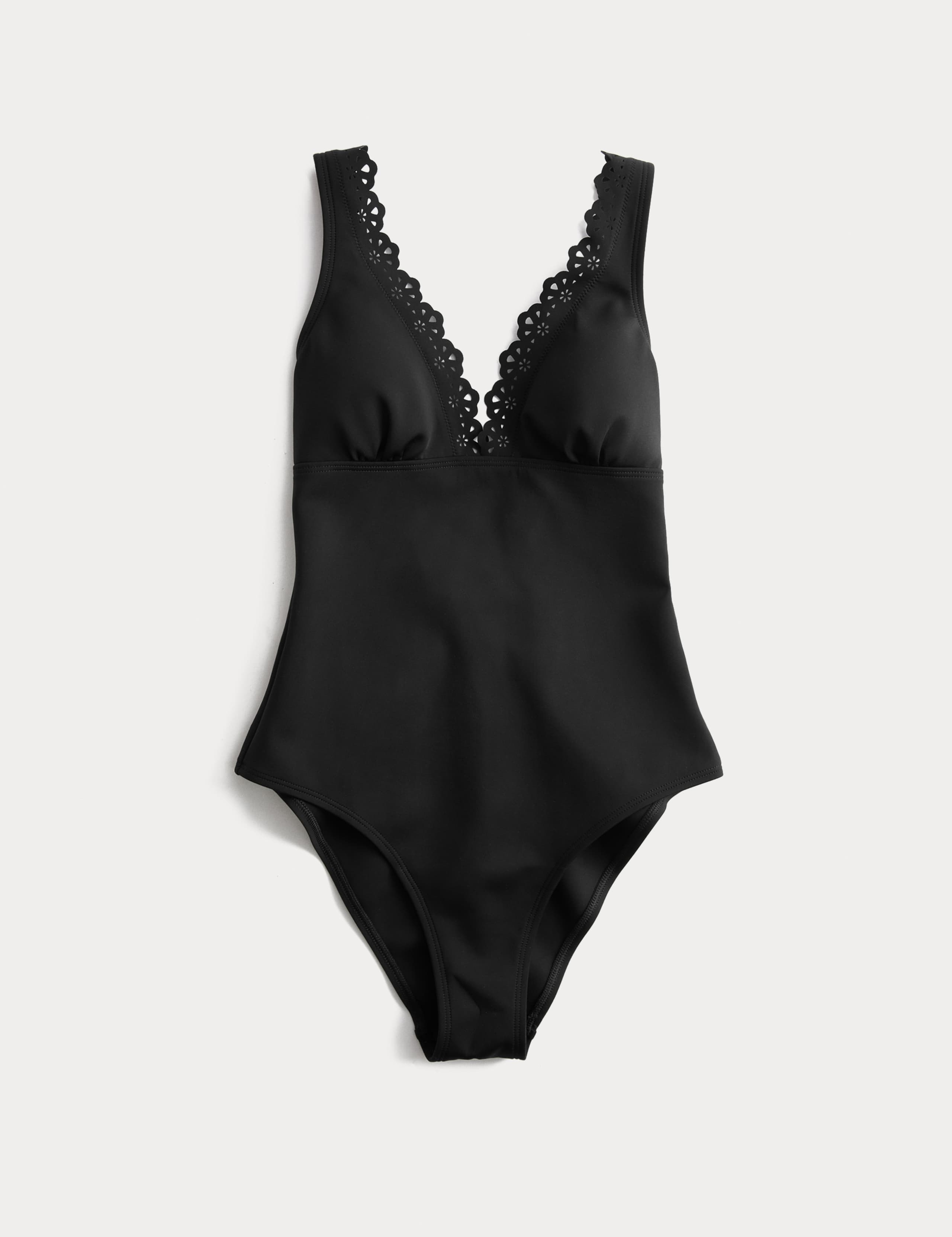 Sculpt Broderie Trim Plunge Swimsuit 2 of 7