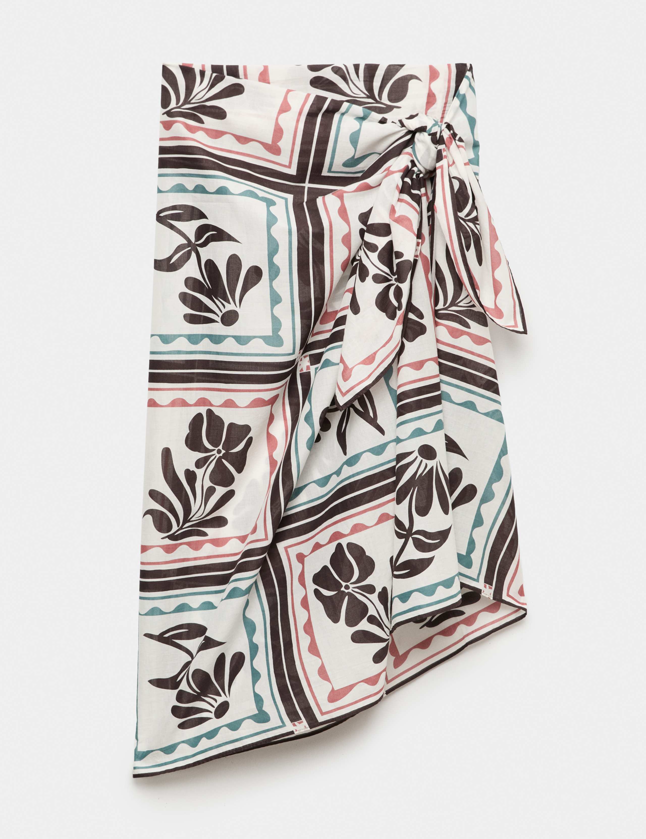 Pure Cotton Floral Beach Cover Up Sarong 2 of 5