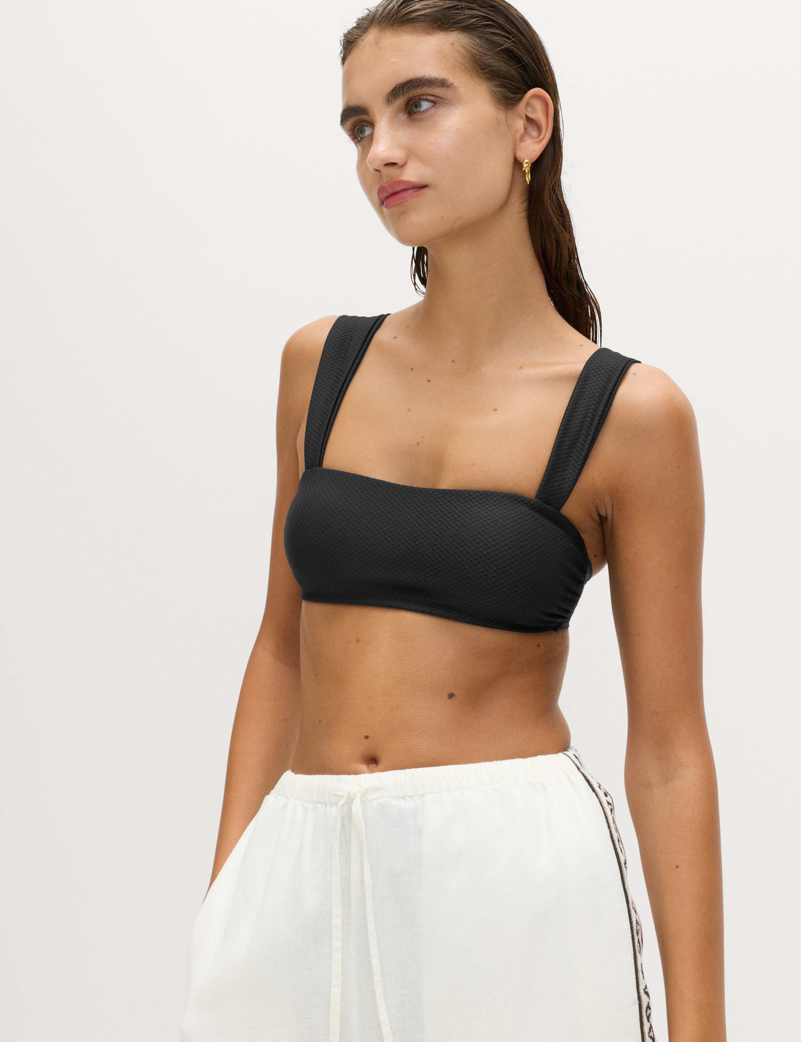 Textured Honeycomb Padded Square Neck Bikini Top 4 of 4