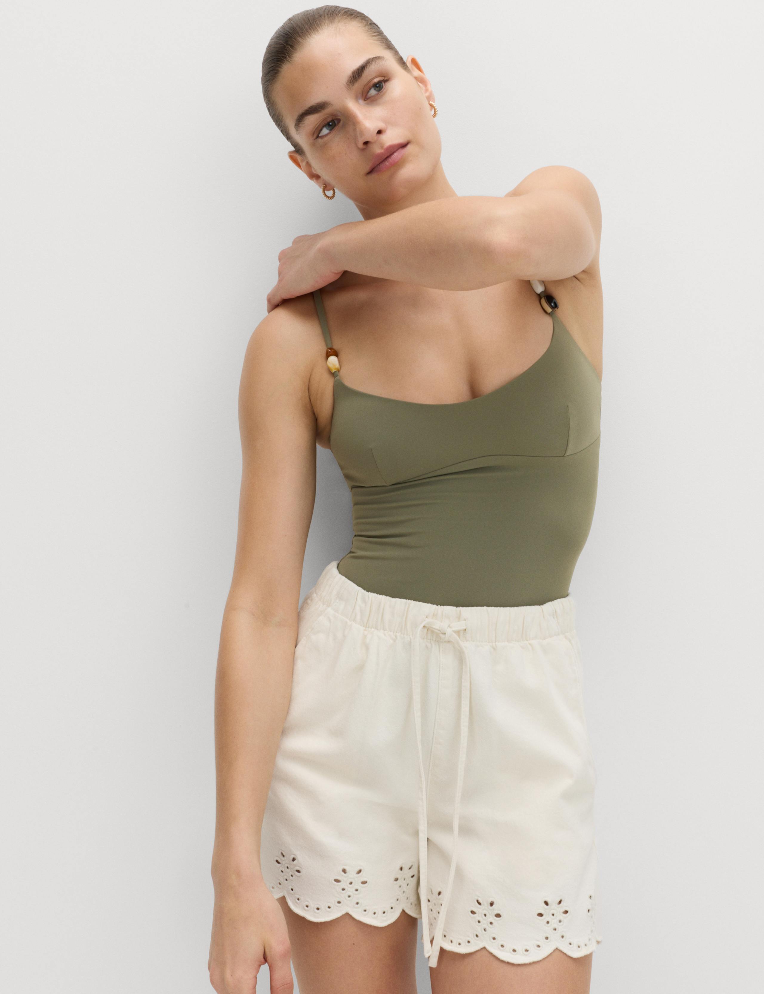 Padded Beaded Scoop Neck Swimsuit 5 of 5