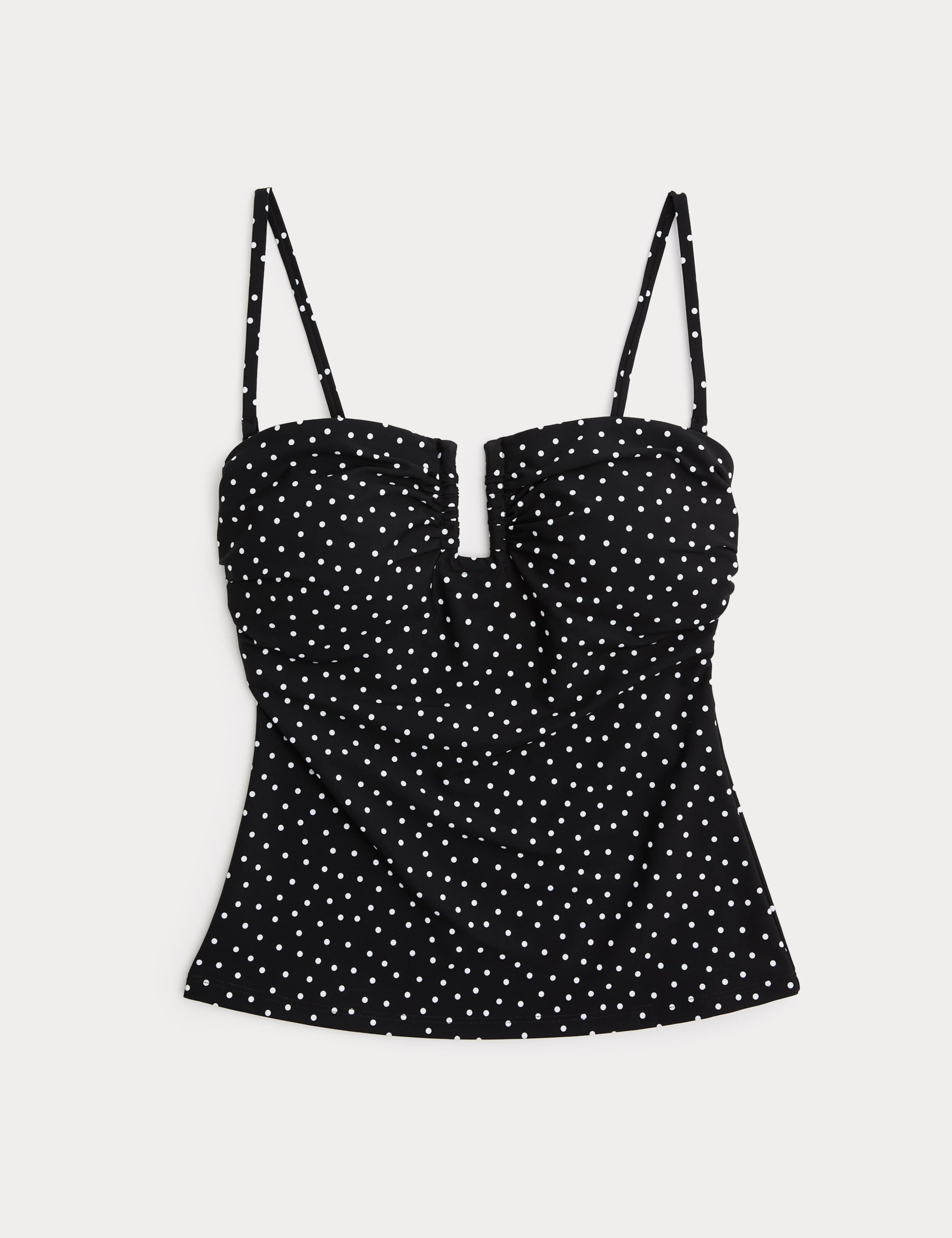 Spot Print Padded U-Wire Tankini Top 1 of 1