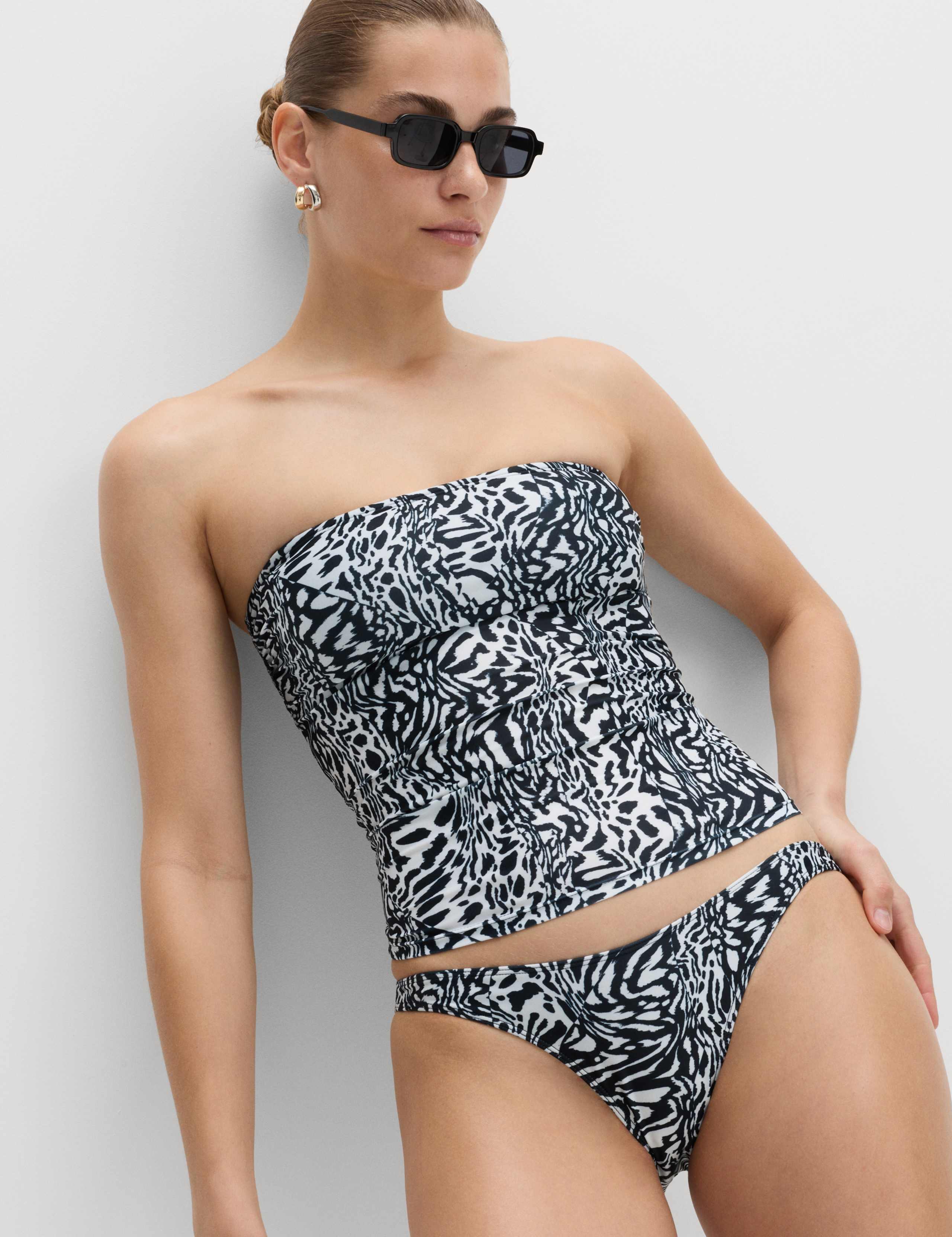 Printed High Leg Bikini Bottoms 1 of 5