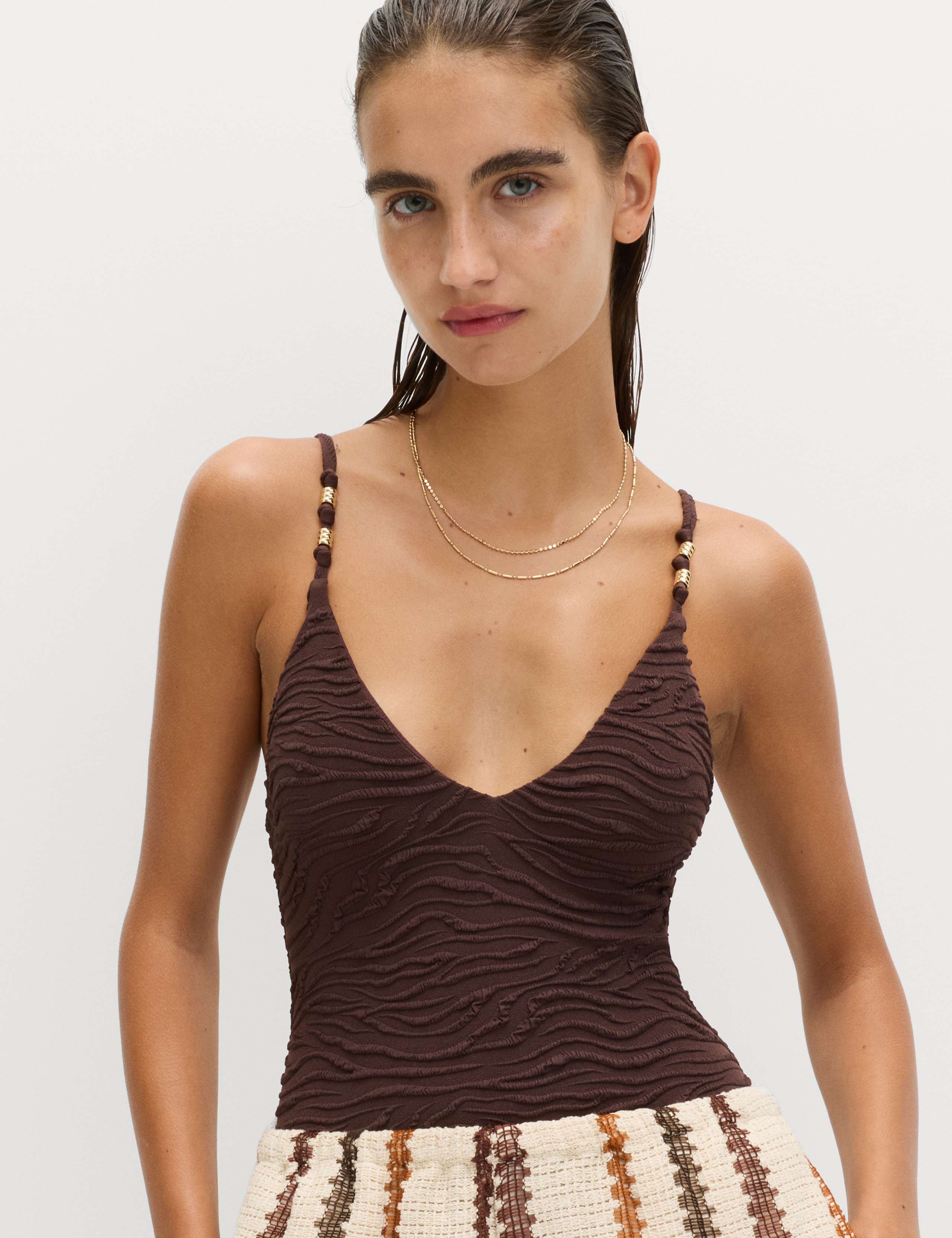 Textured Plunge Swimsuit 6 of 6