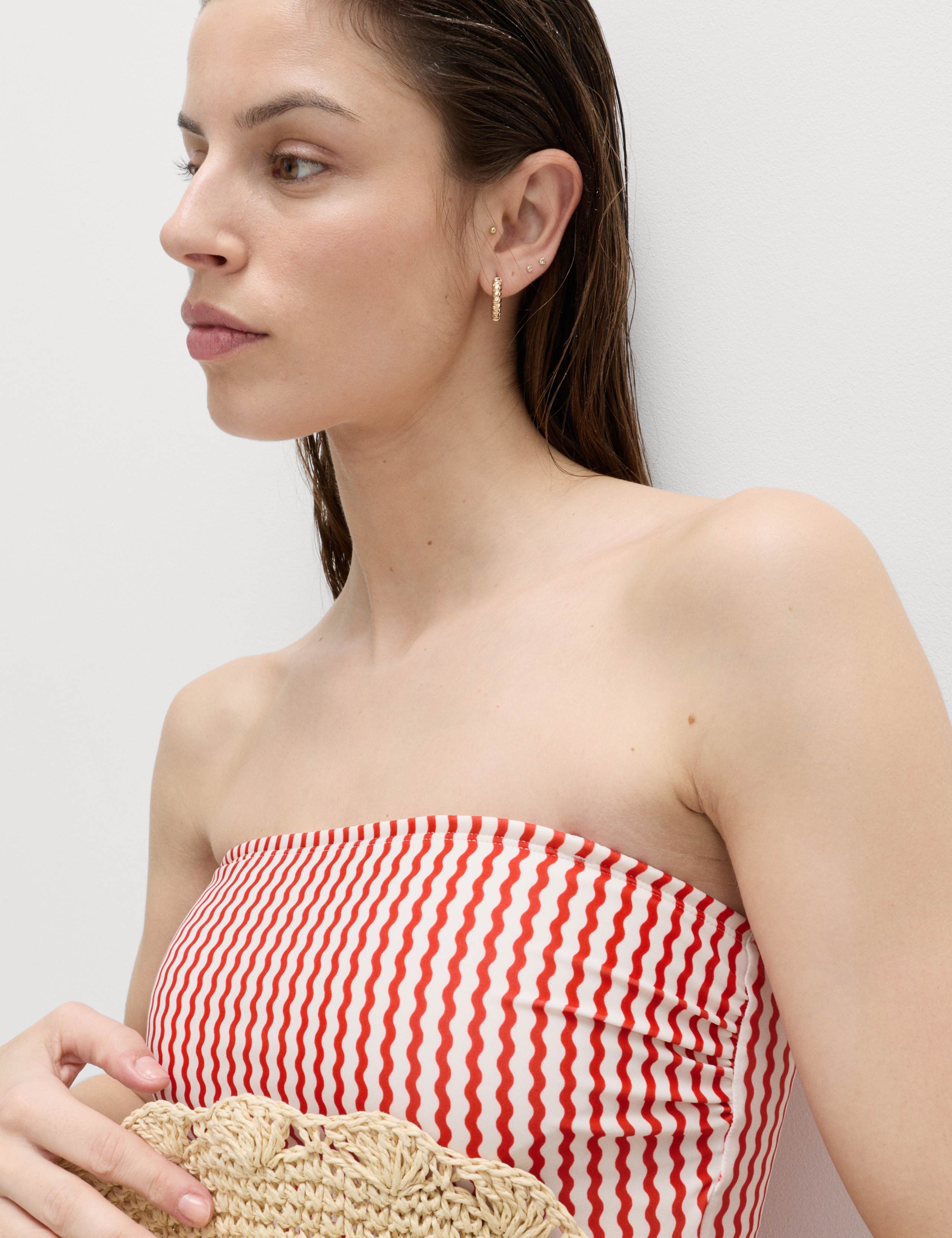 Printed Bandeau Tankini Top 3 of 5