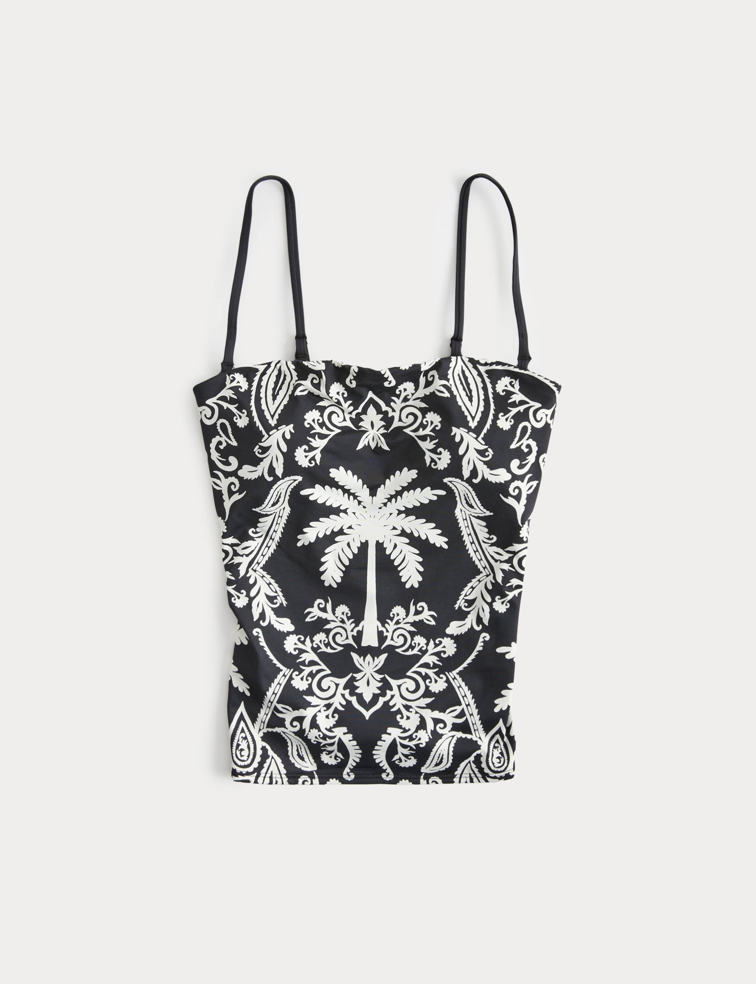 Tummy Control Printed Bandeau Tankini Top 2 of 5