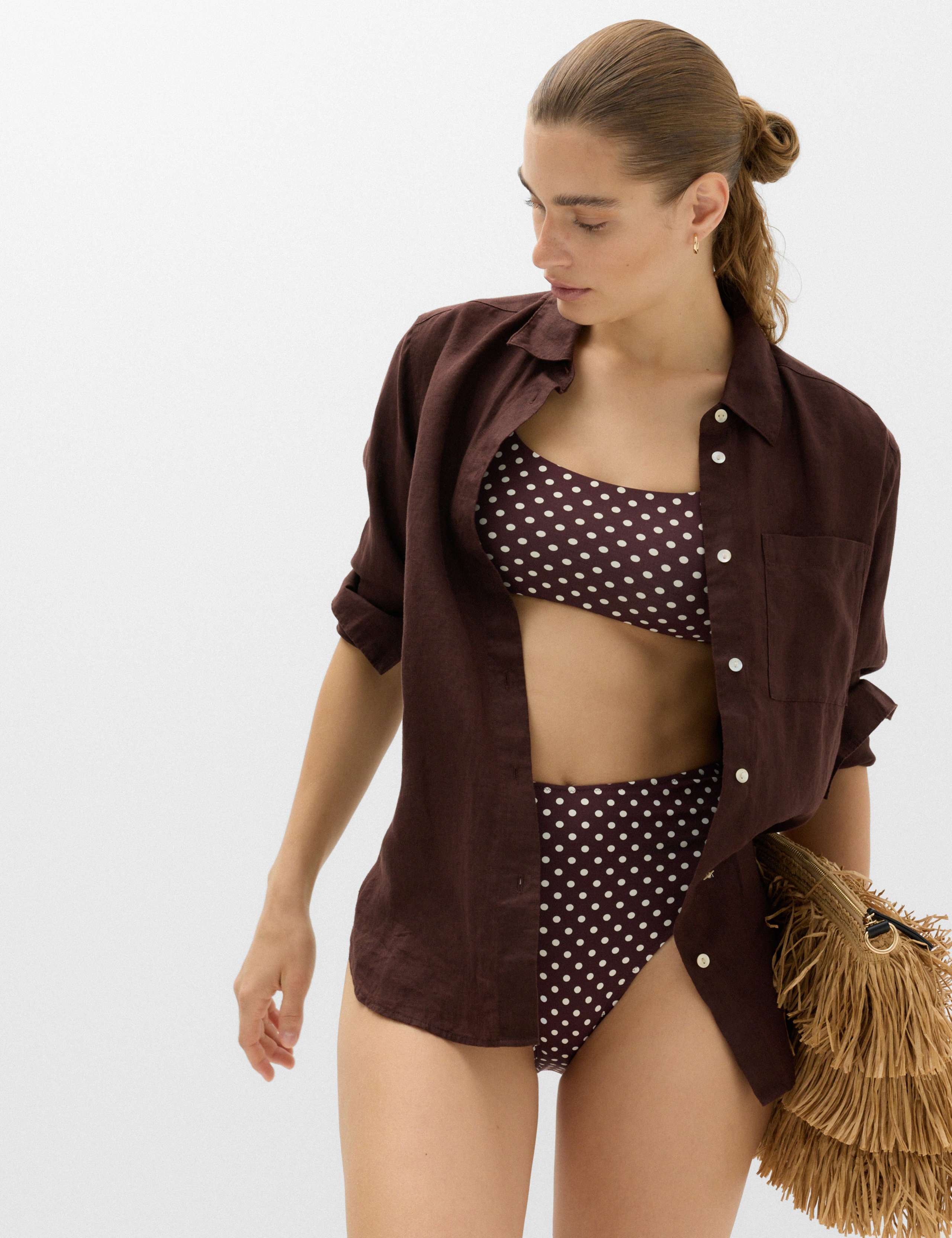 Printed Cropped Scoop Neck Bikini Top 6 of 6
