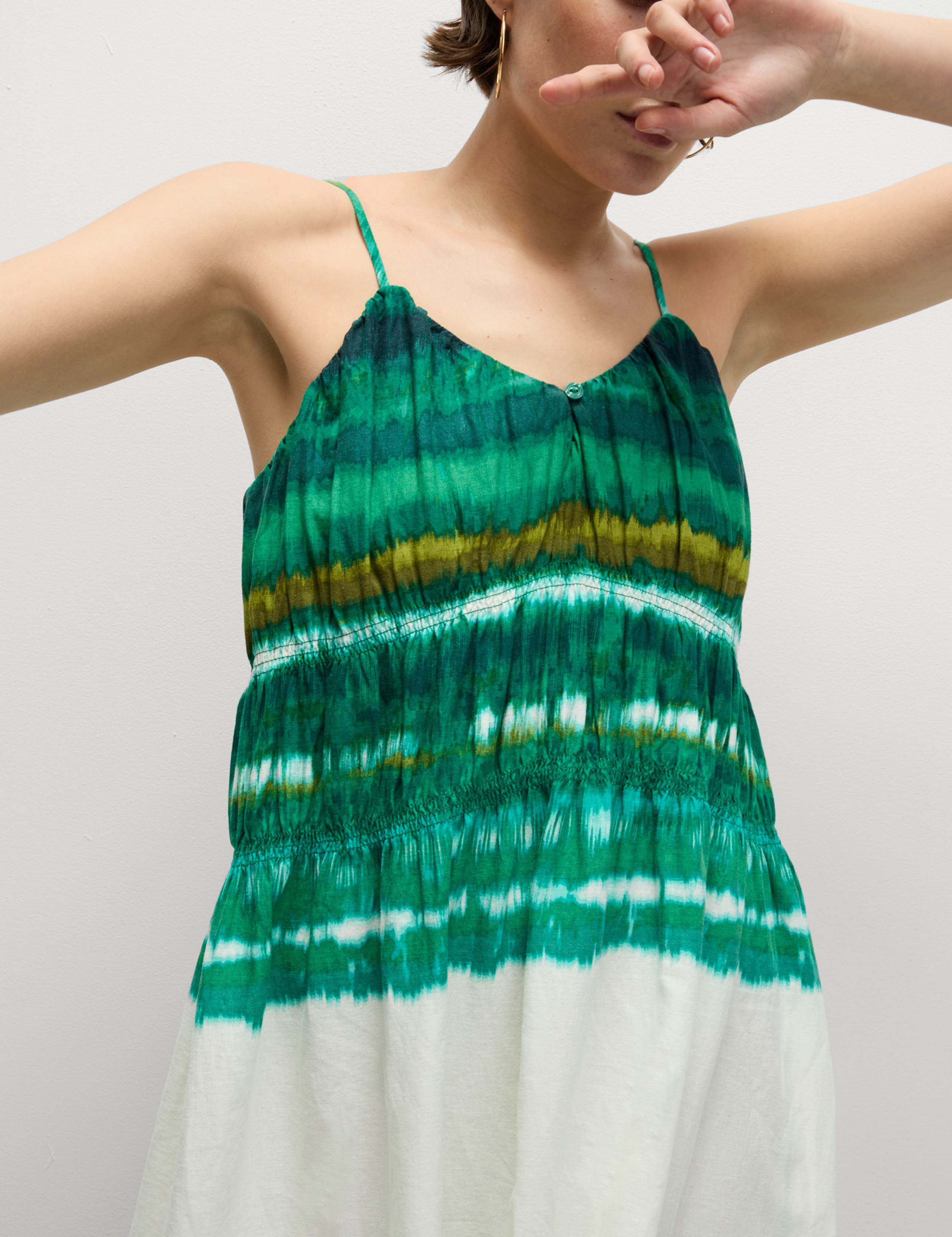 Linen Rich Strappy V Neck Swing Dress 5 of 5
