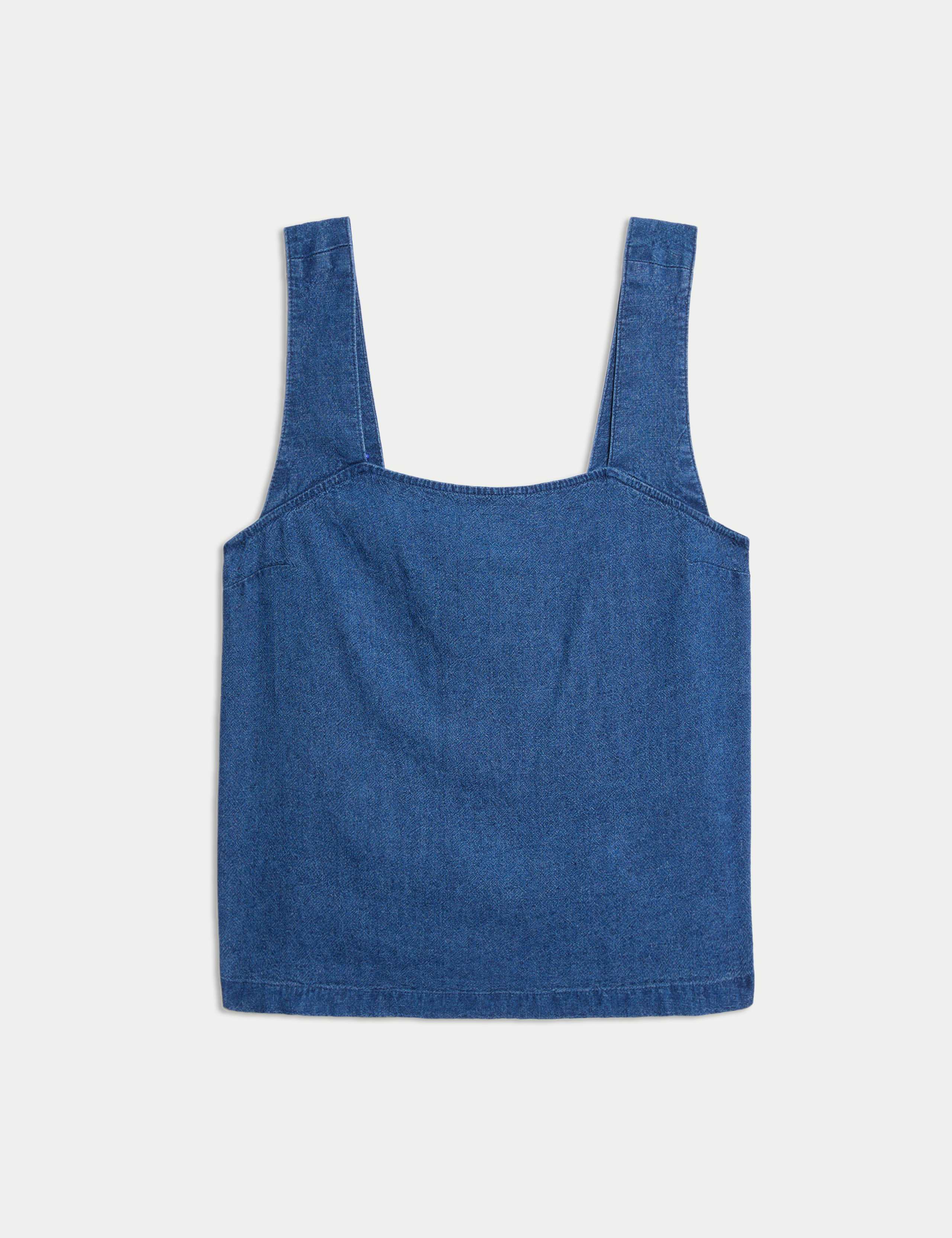 Linen Rich Square Neck Vest Top 2 of 5