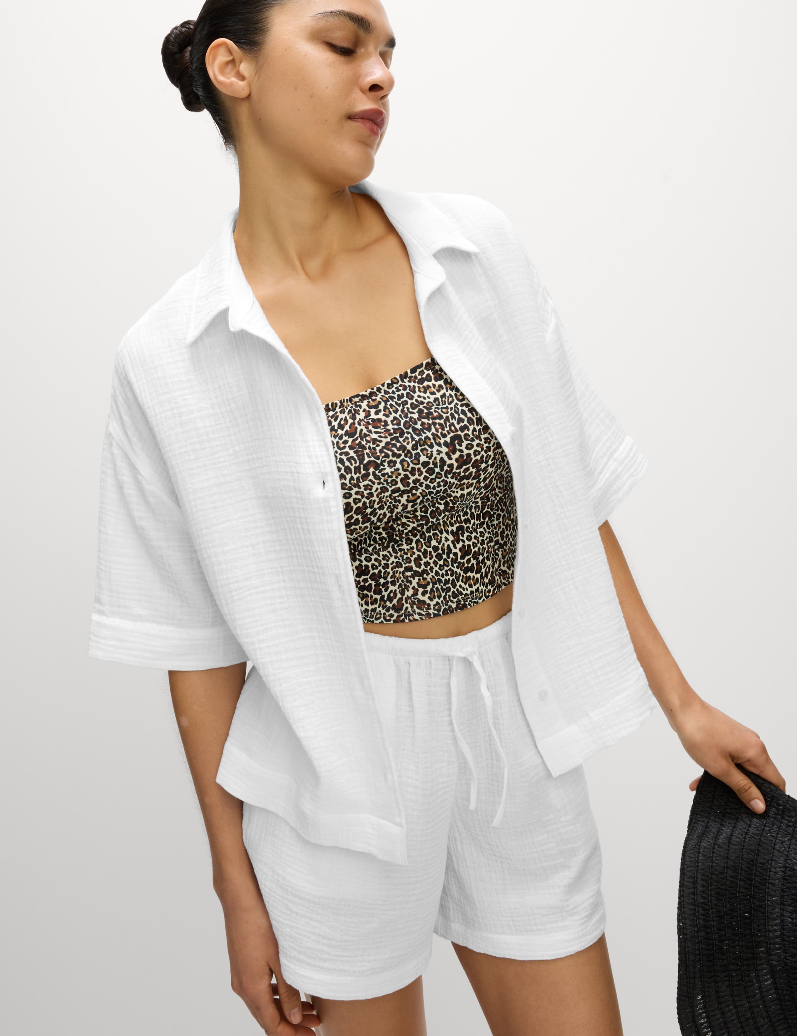 Pure Cotton Textured Collared Beach Shirt 5 of 7