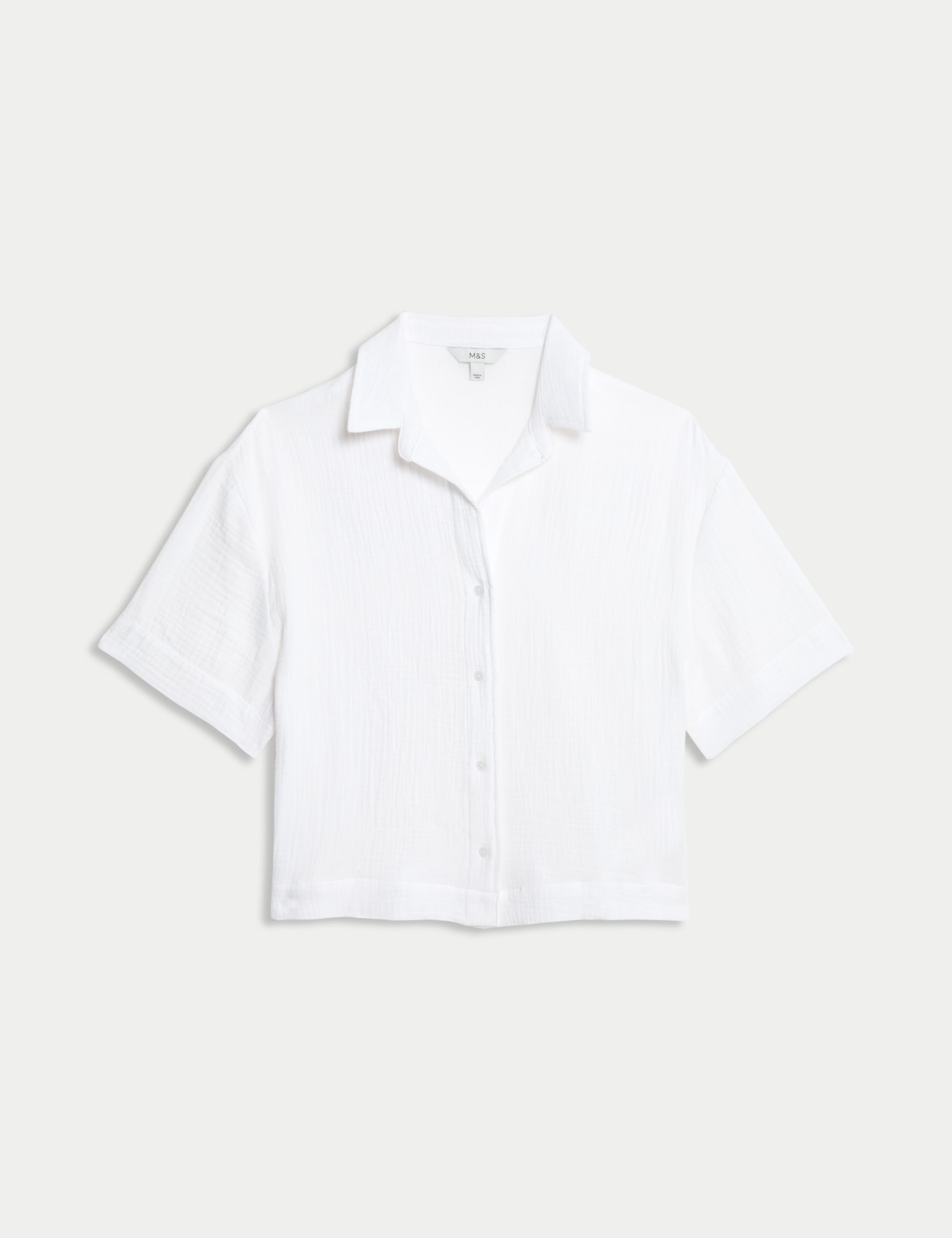 Pure Cotton Textured Collared Beach Shirt 2 of 7