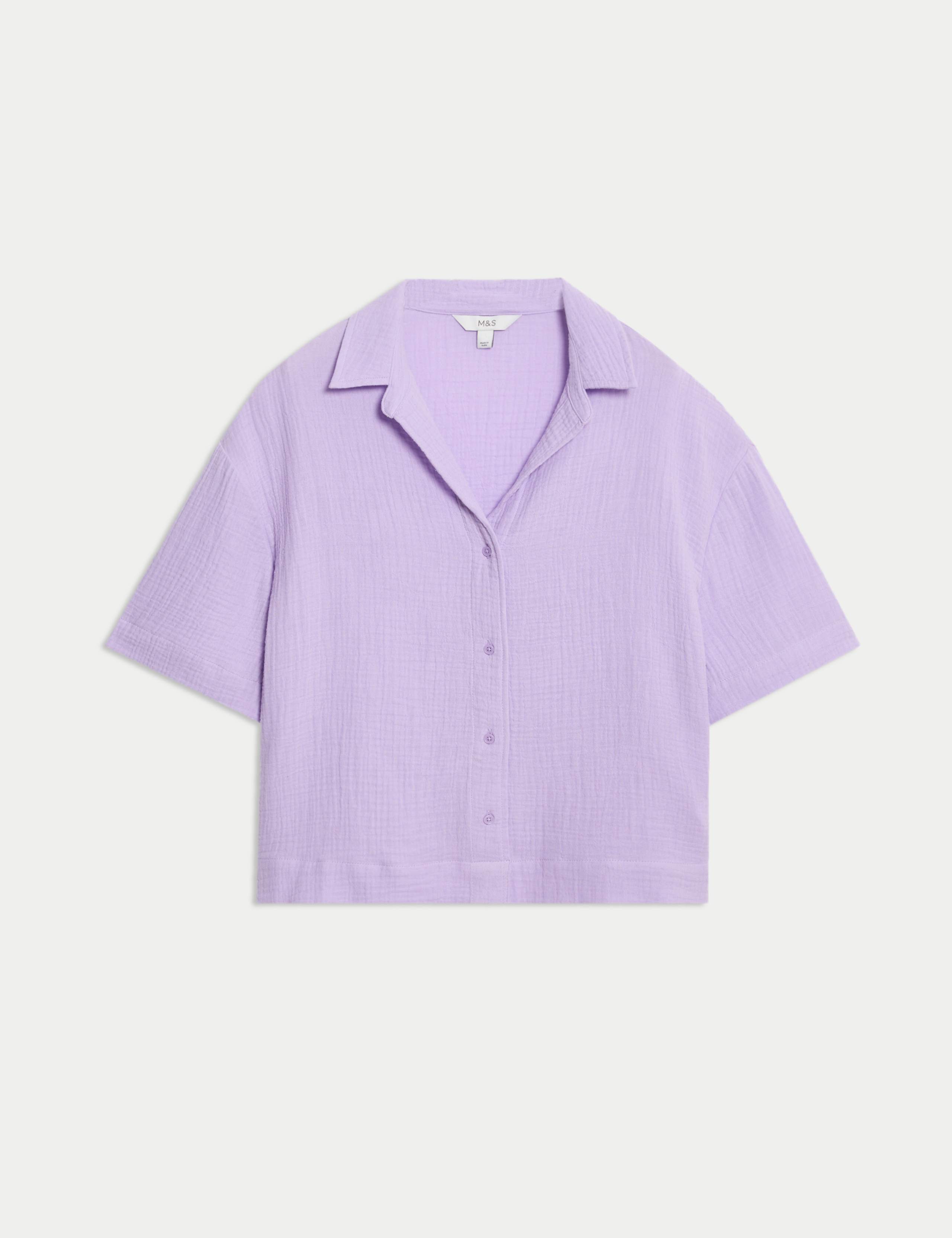 Pure Cotton Textured Collared Beach Shirt 2 of 6