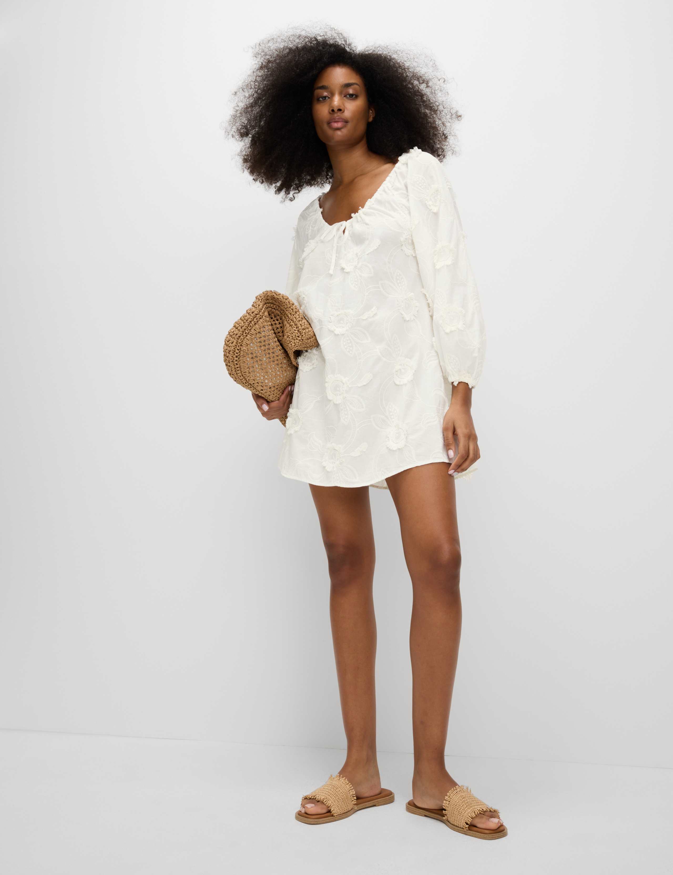 Pure Cotton Floral Mini Beach Dress 3 of 4