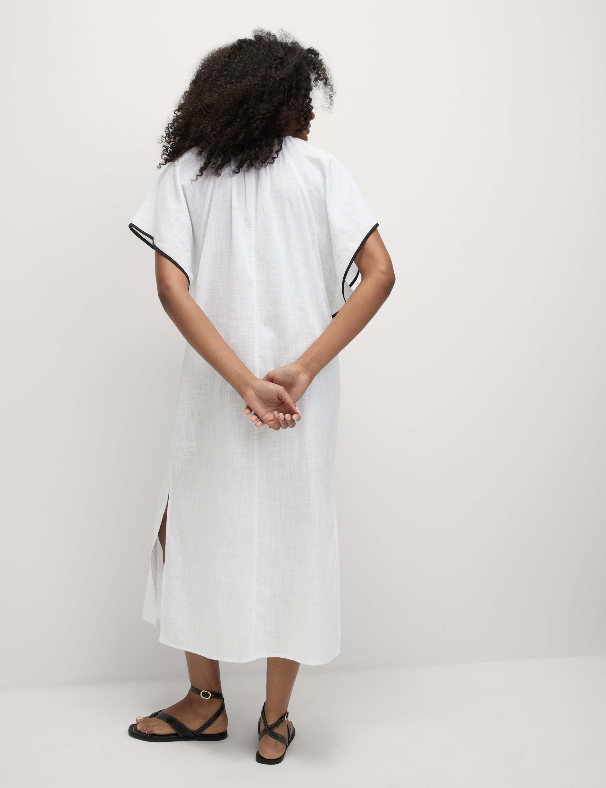 Pure Cotton V-Neck Kaftan Beach Dress 4 of 4