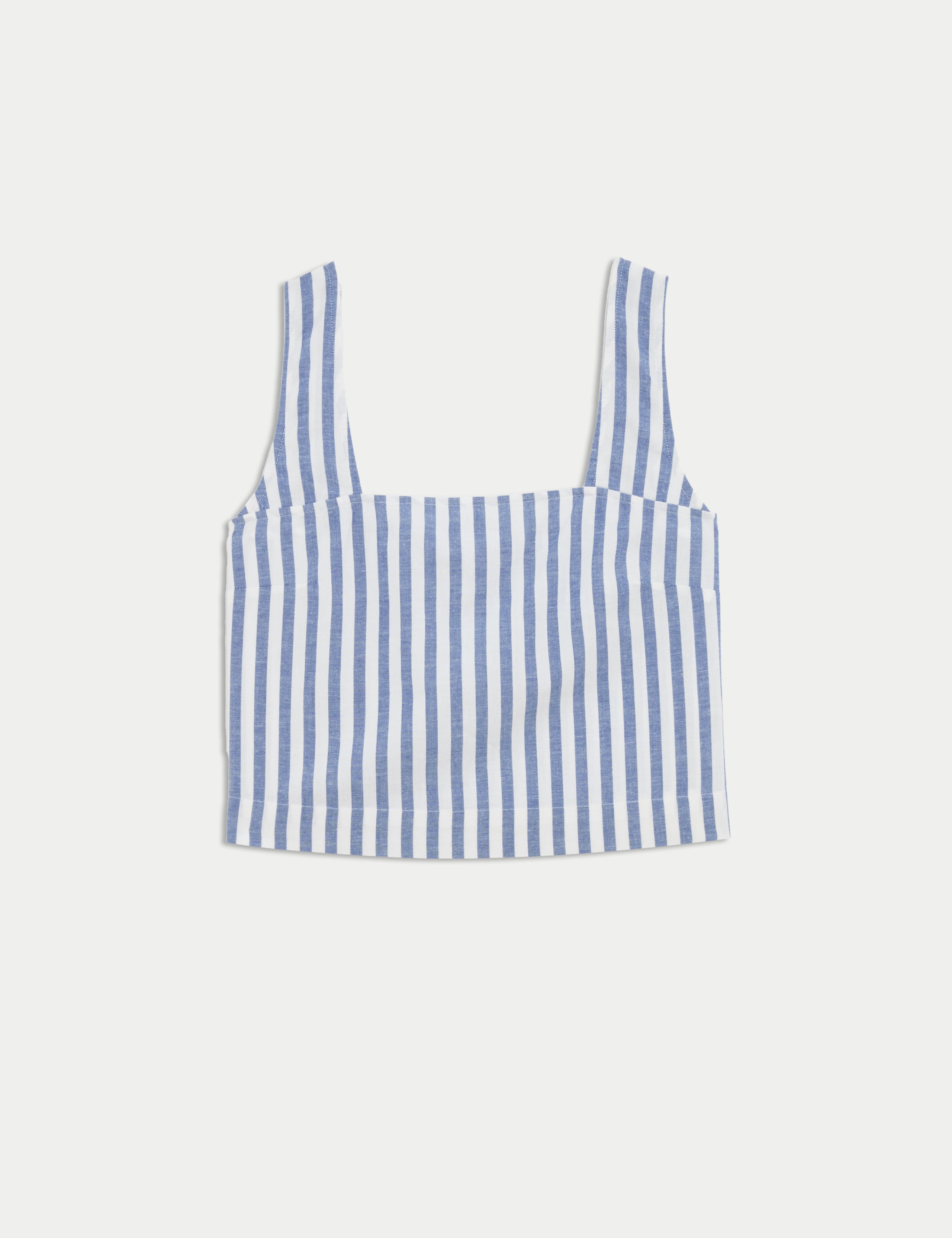 Printed Square Neck Beach Top with Linen 2 of 5