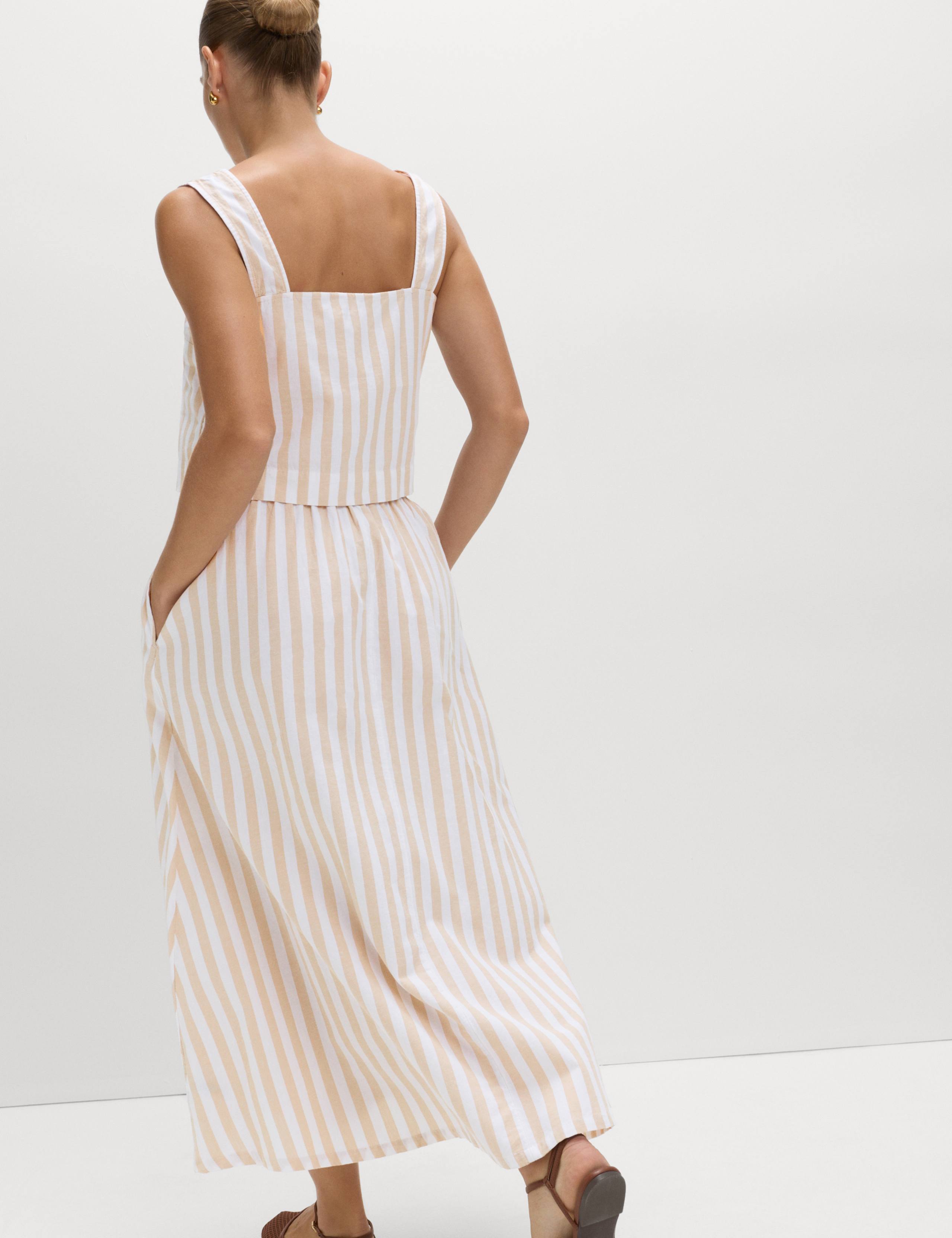 Printed Square Neck Beach Top with Linen 4 of 5