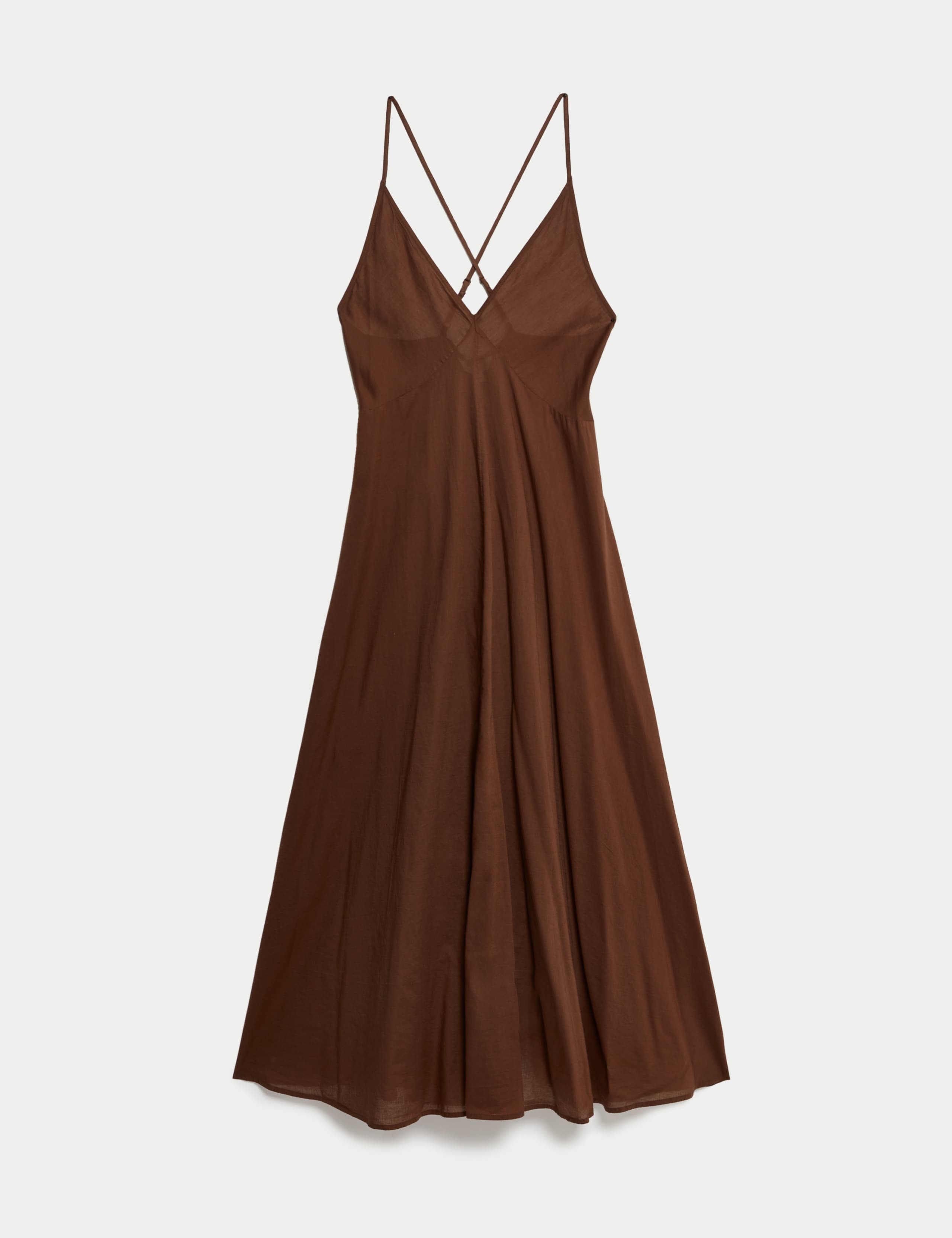 Pure Cotton Strappy V-Neck Midaxi Beach Dress 2 of 5