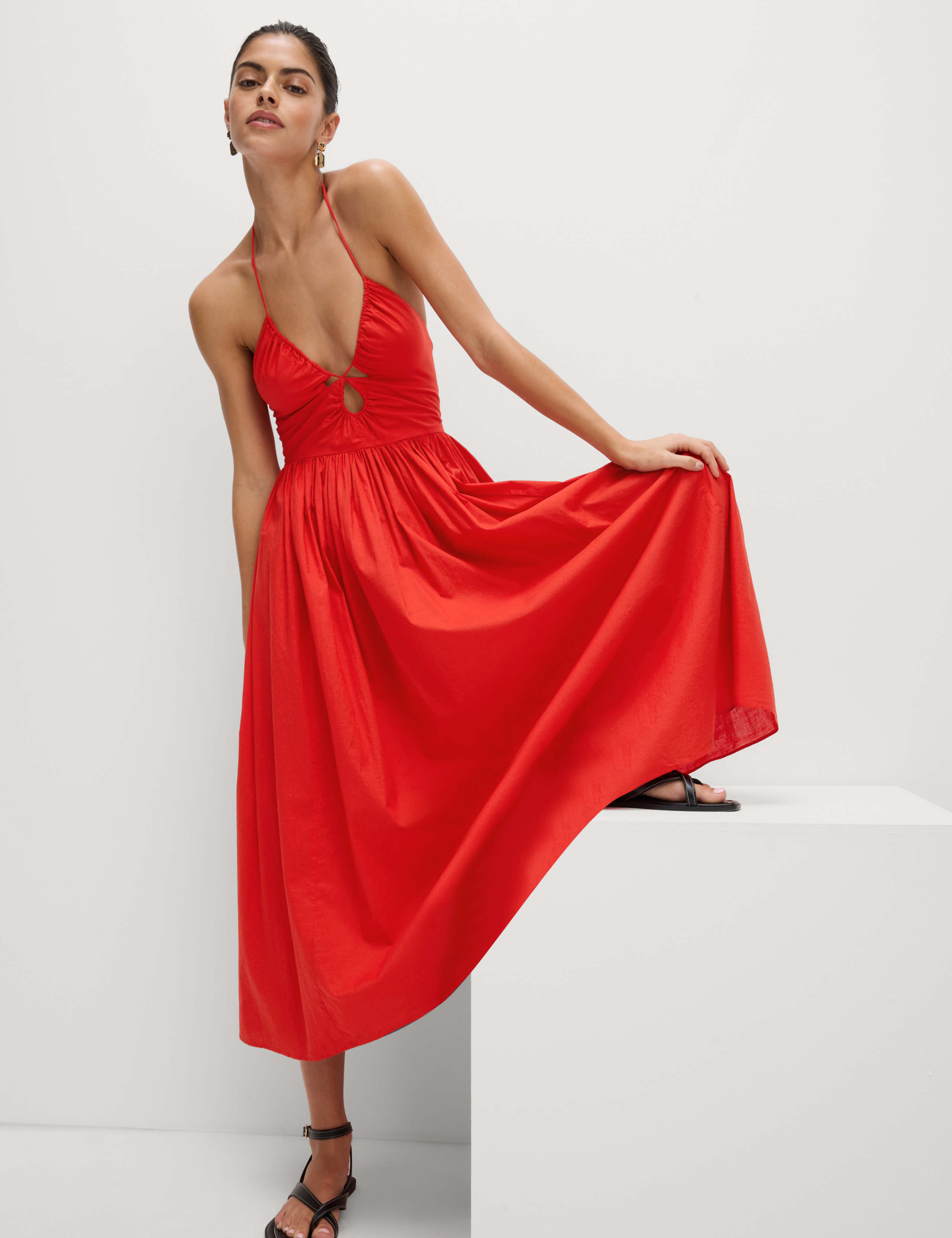 Pure Cotton Halter Neck Midaxi Beach Dress 5 of 5