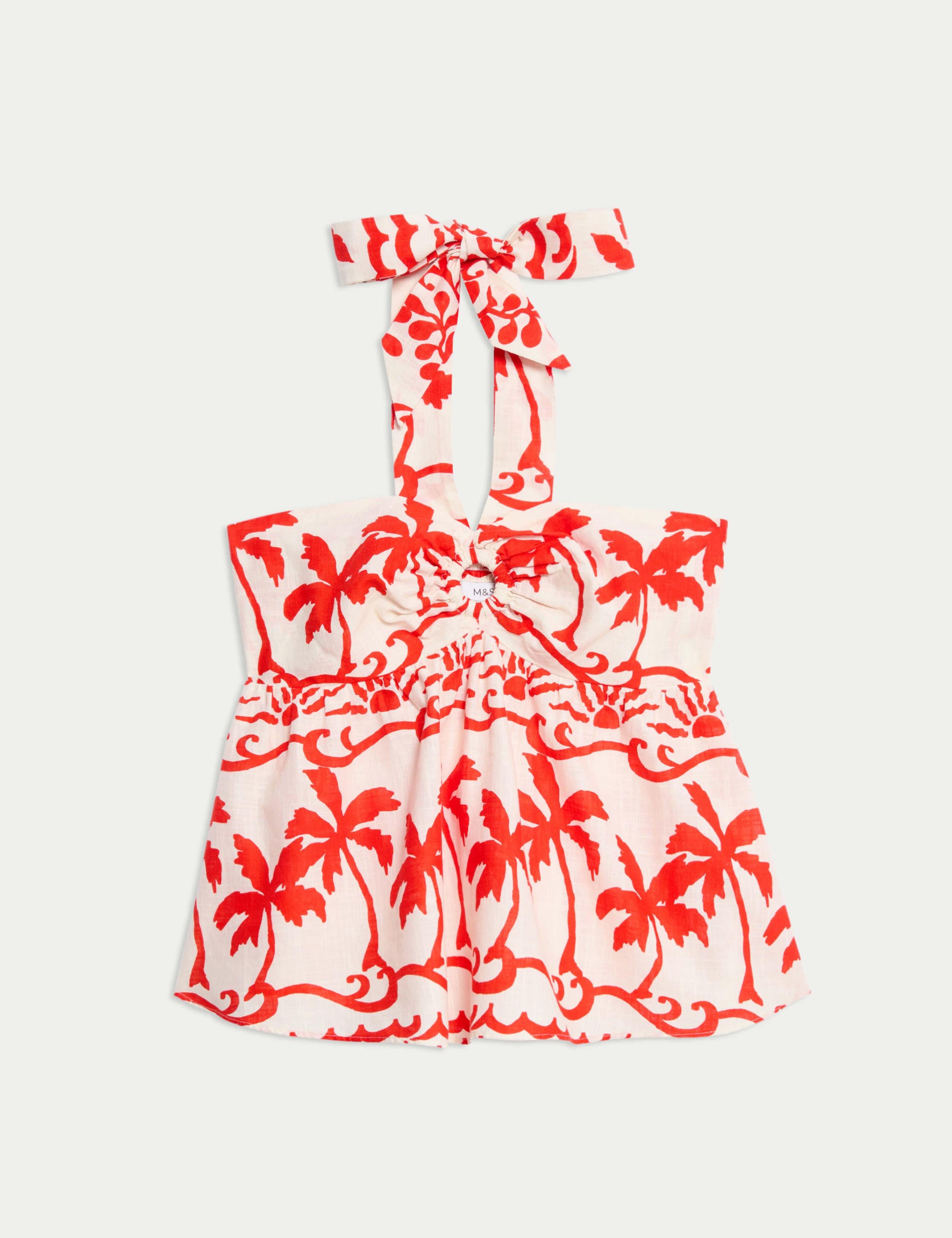 Pure Cotton Printed Crop Beach Top 2 of 6