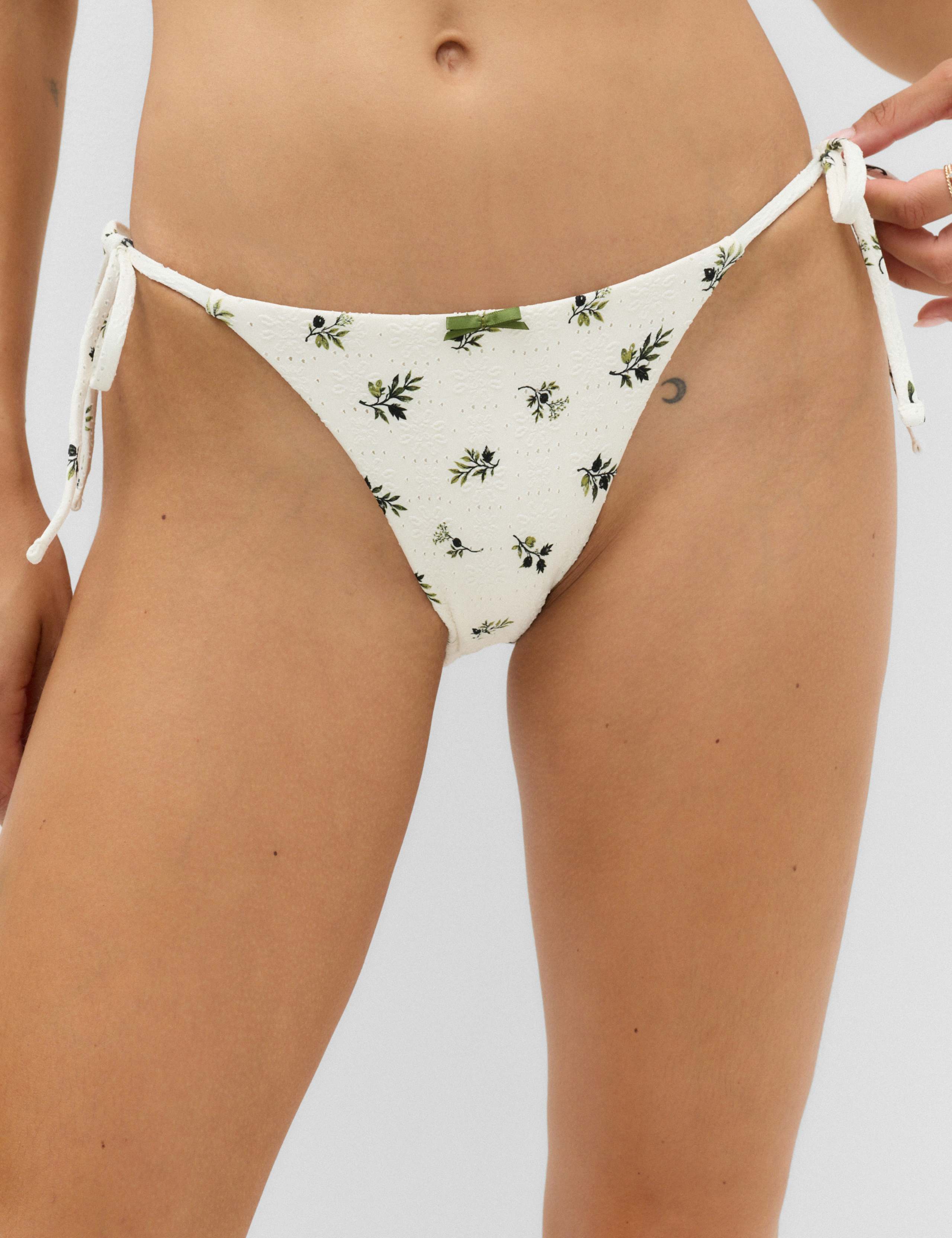 Floral Tie Side High Leg Bikini Bottoms 3 of 6