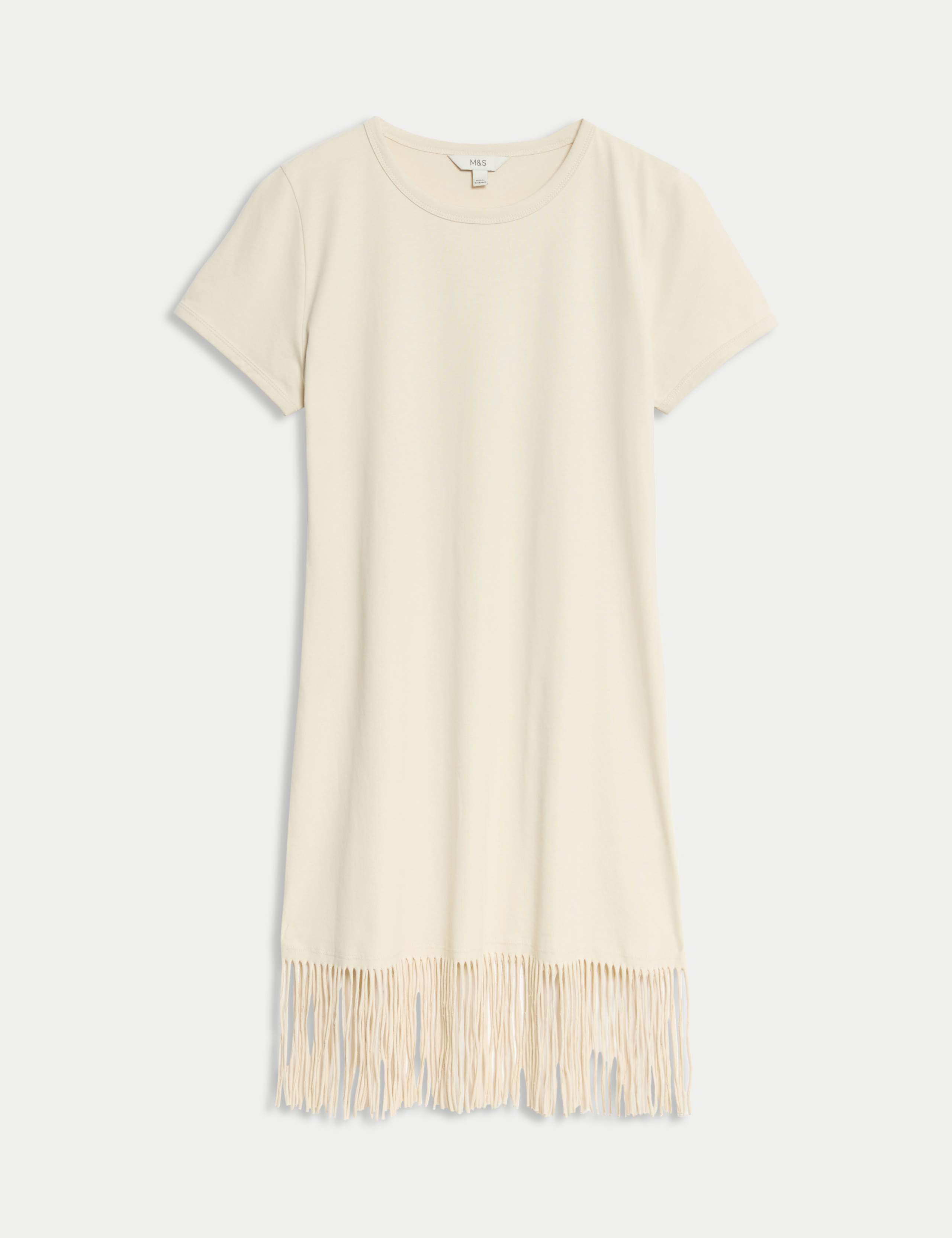 Jersey Fringed Knee Length T-Shirt Dress 2 of 5