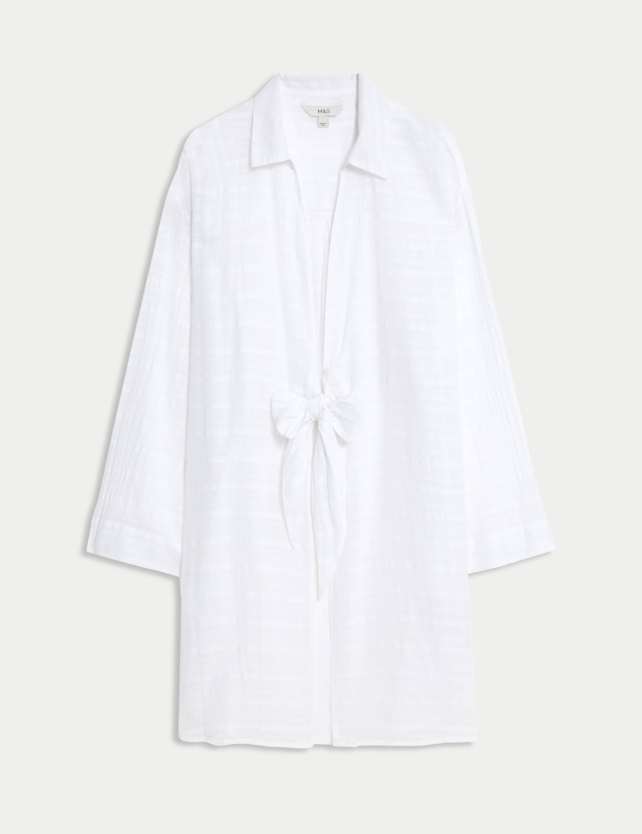 Pure Cotton Knot Front Relaxed Beach Shirt 2 of 7