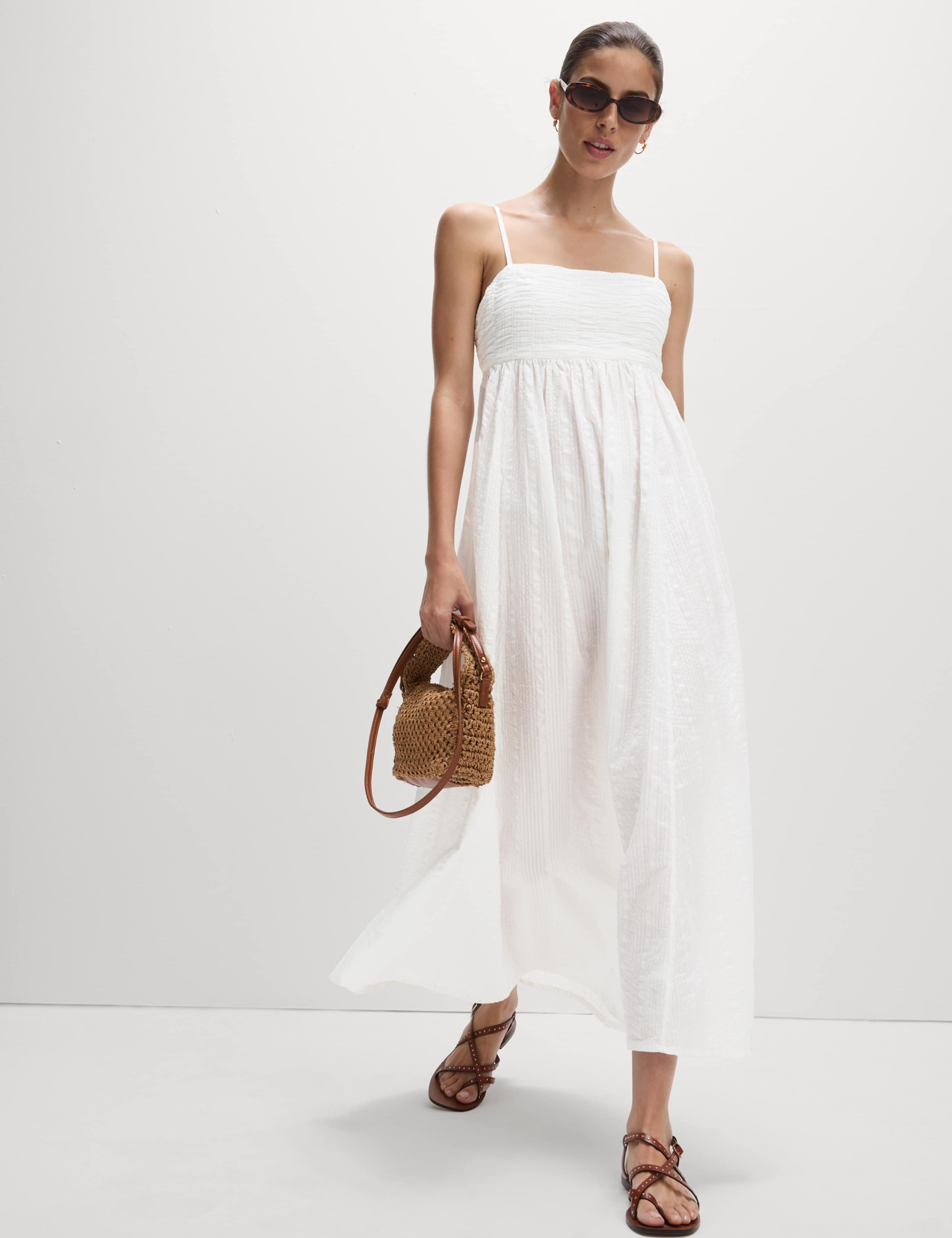Pure Cotton Square Neck Maxi Beach Dress 5 of 7