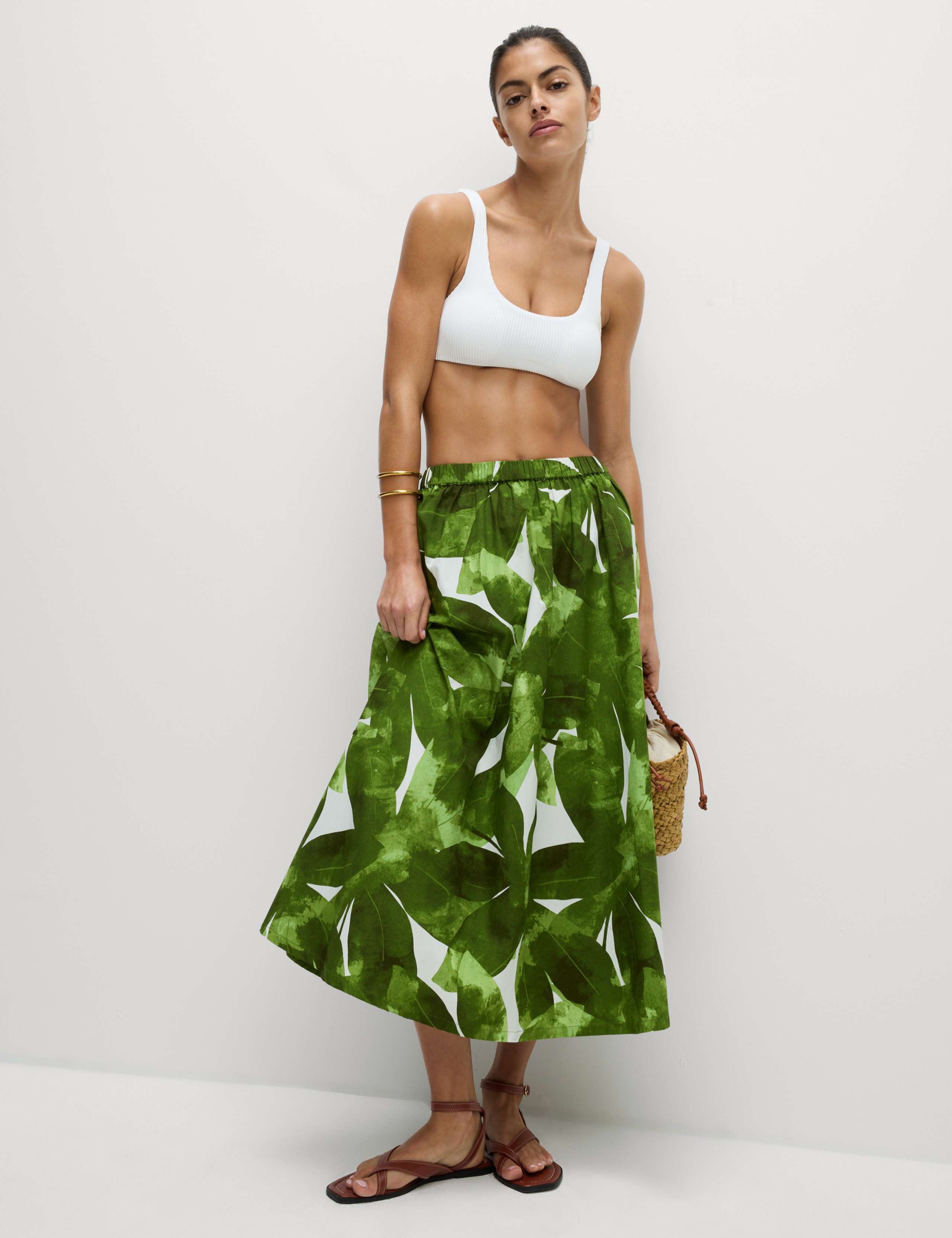 Pure Cotton Printed Midaxi Beach Skirt 3 of 6