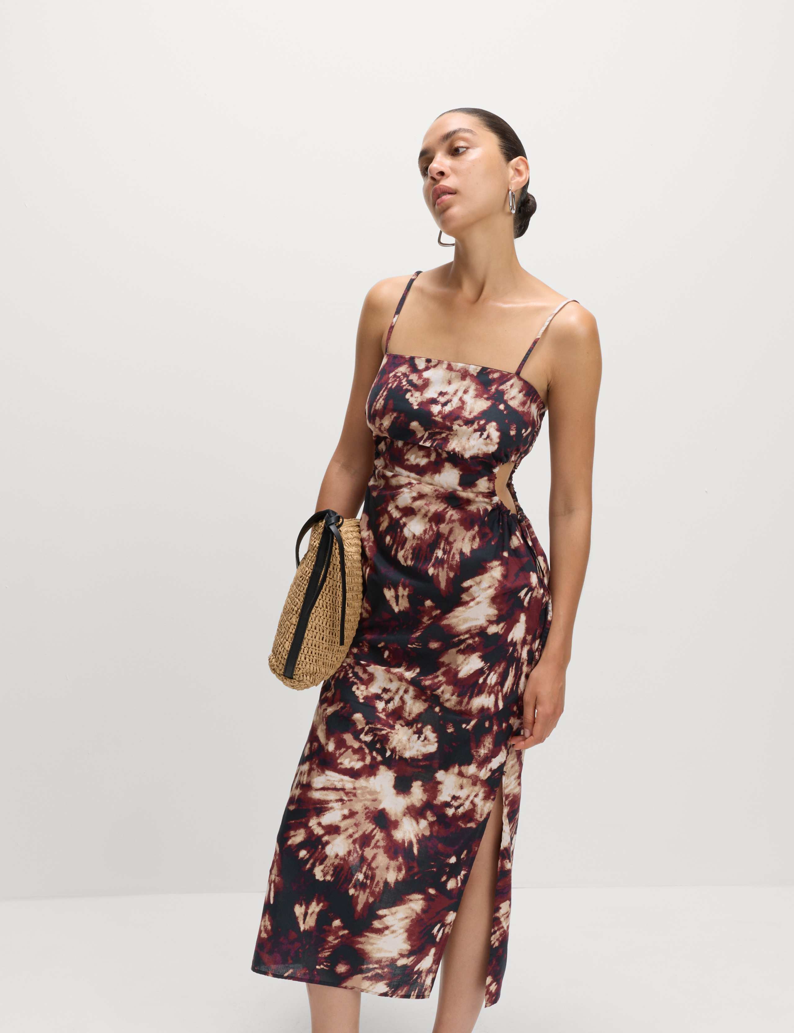 Pure Cotton Printed Cut Out Maxi Beach Dress 3 of 7